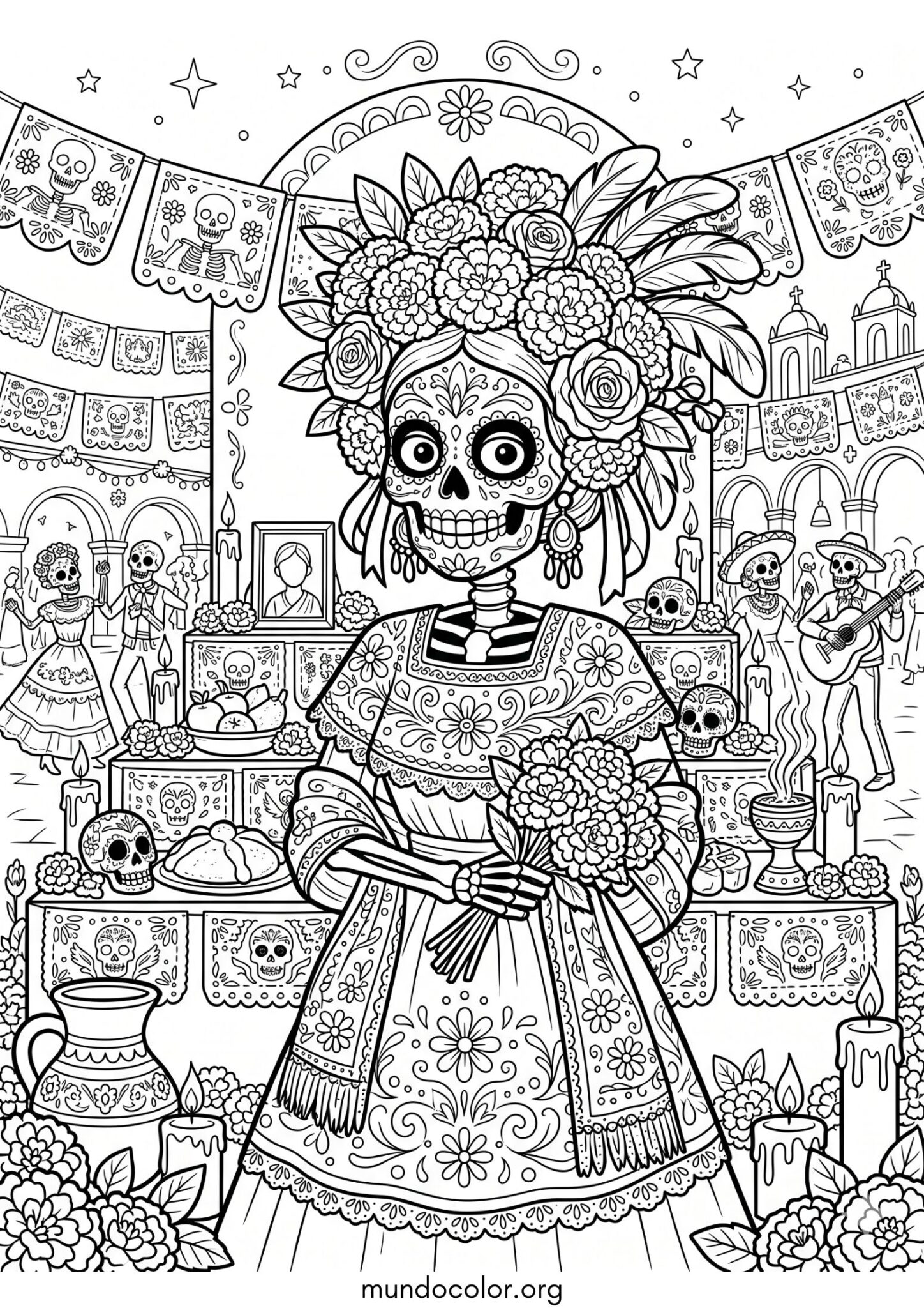 Dibujo de Del Día de los Muertos para colorear