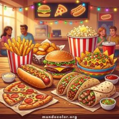 Dibujos de Comida Rápida para Colorear 🍟🍔🌭 Gratis en PDF y A4