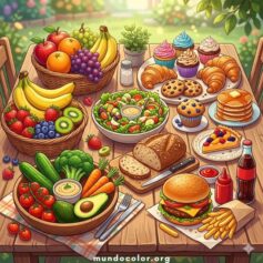 Dibujos de Comida para Colorear 🍍🍕🥑 Gratis en PDF e Imprimir en A4
