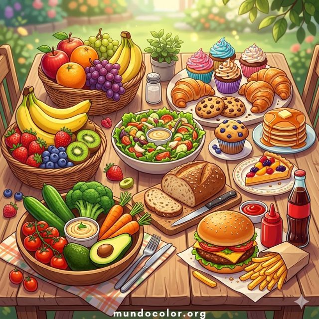 Розмальовки Comida 🍍🍕🥑