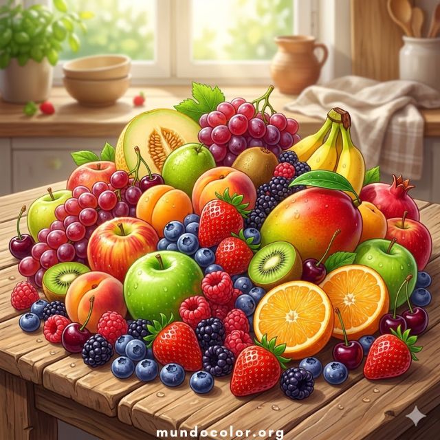 Розмальовки Frutas 🍏🍓🍑