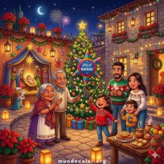 Dibujos de Navidad para Colorear 🎄 Gratis en PDF e Imprimir en A4