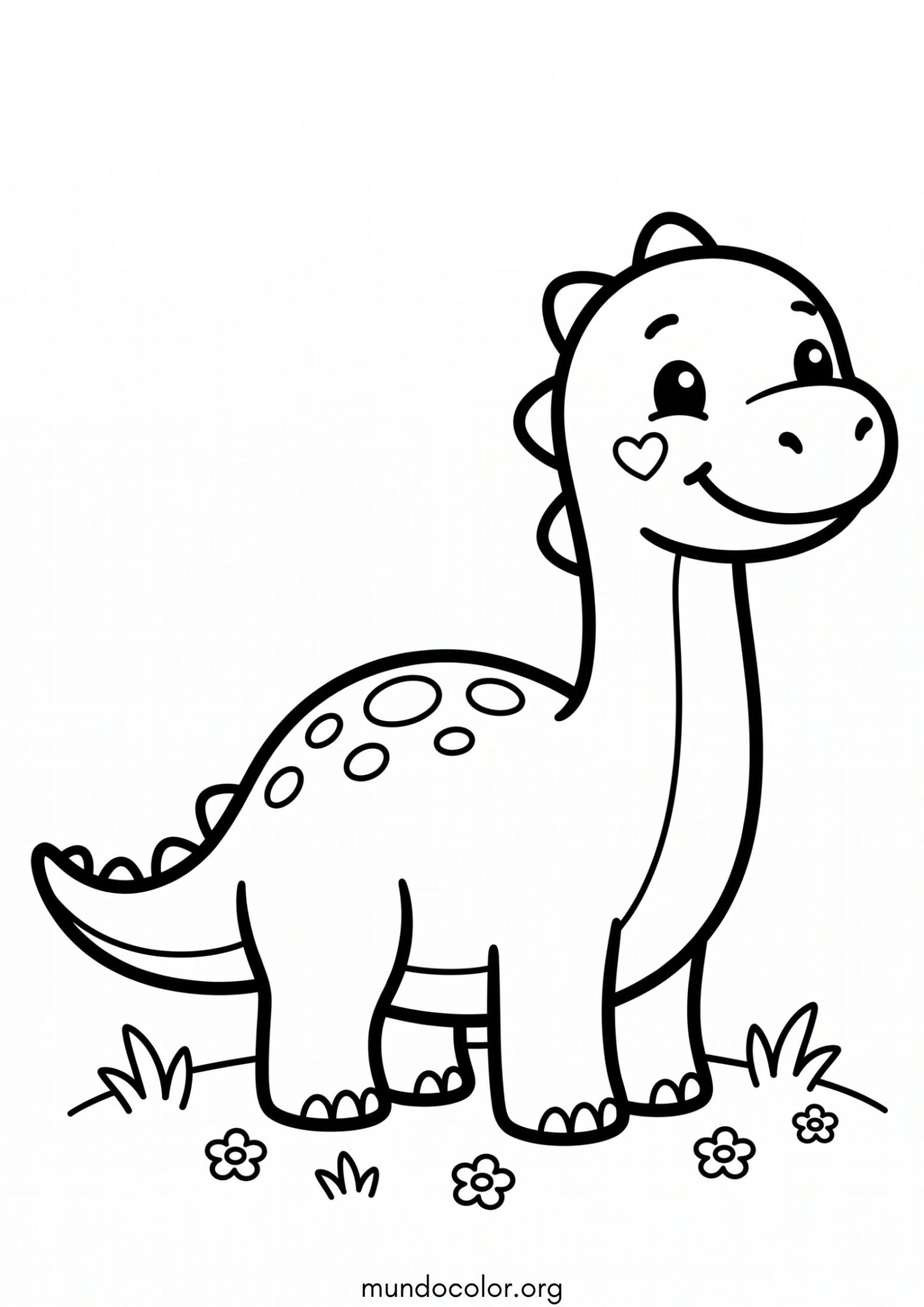 Dibujo de Dinosaurio fácil para niños de preescolar para colorear