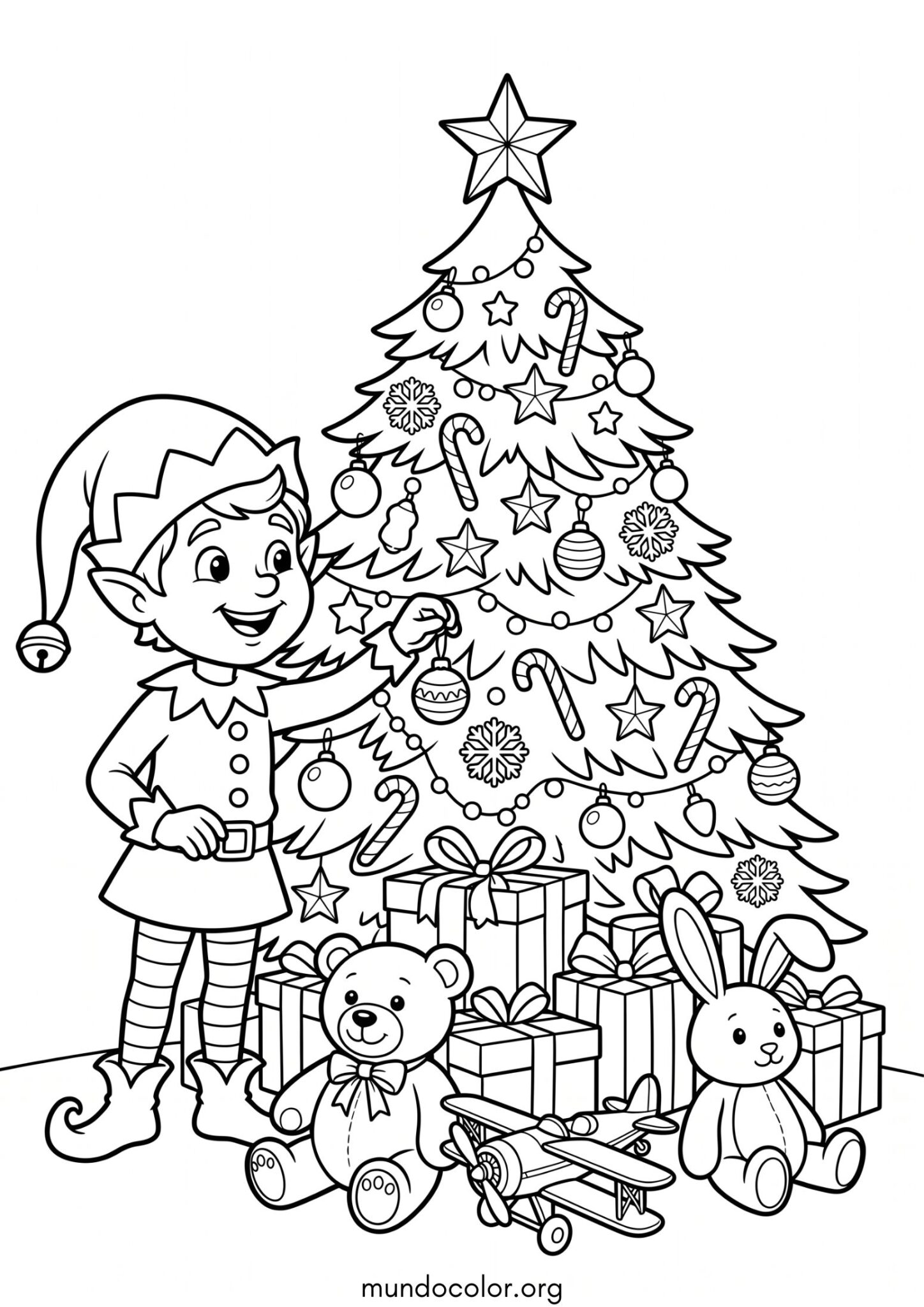 Dibujo de Duende de Navidad para colorear