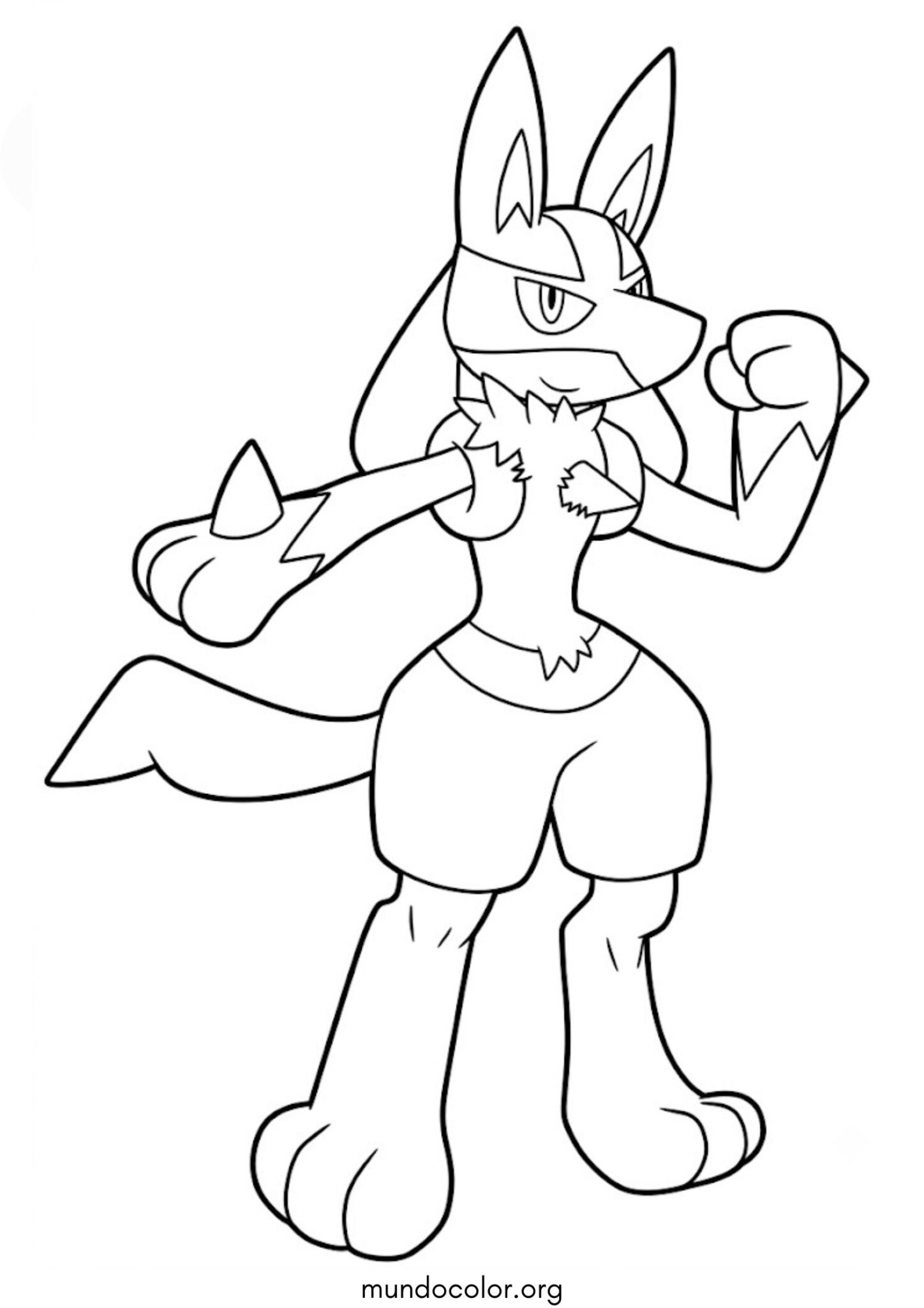Dibujo de El Pokémon Lucario para colorear