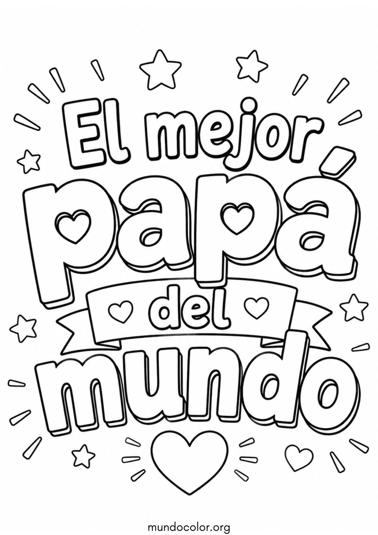 Dibujo de El mejor papá para colorear