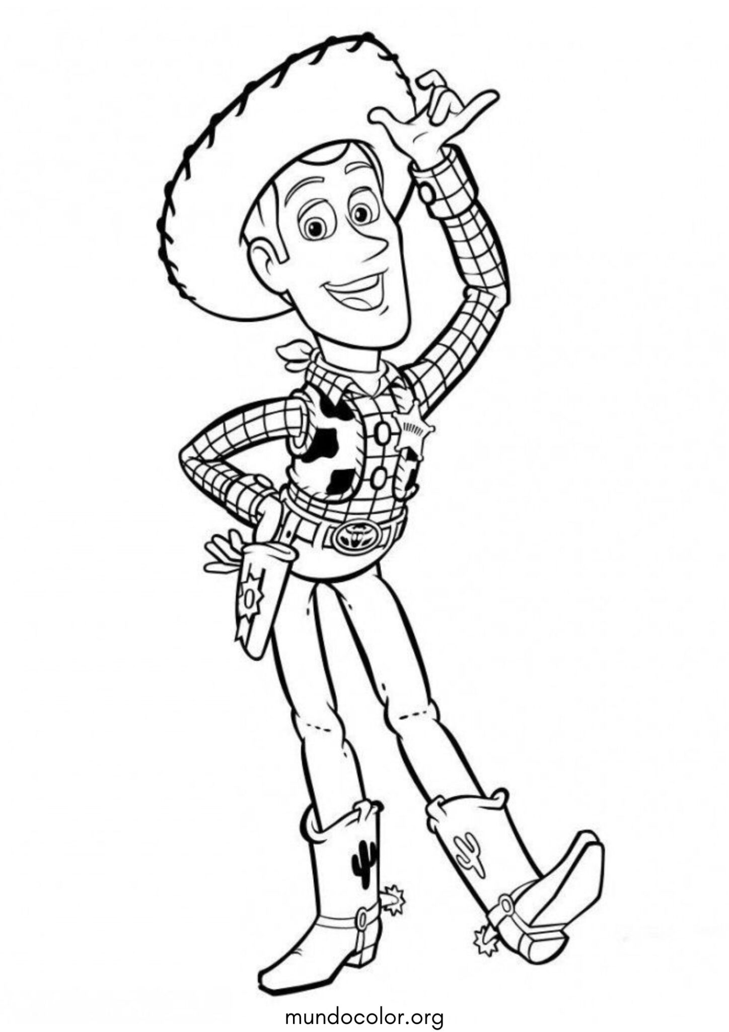 Dibujo de El vaquero Woody (Toy Story) para imprimir Dibujo de El vaquero Woody (Toy Story) para colorear