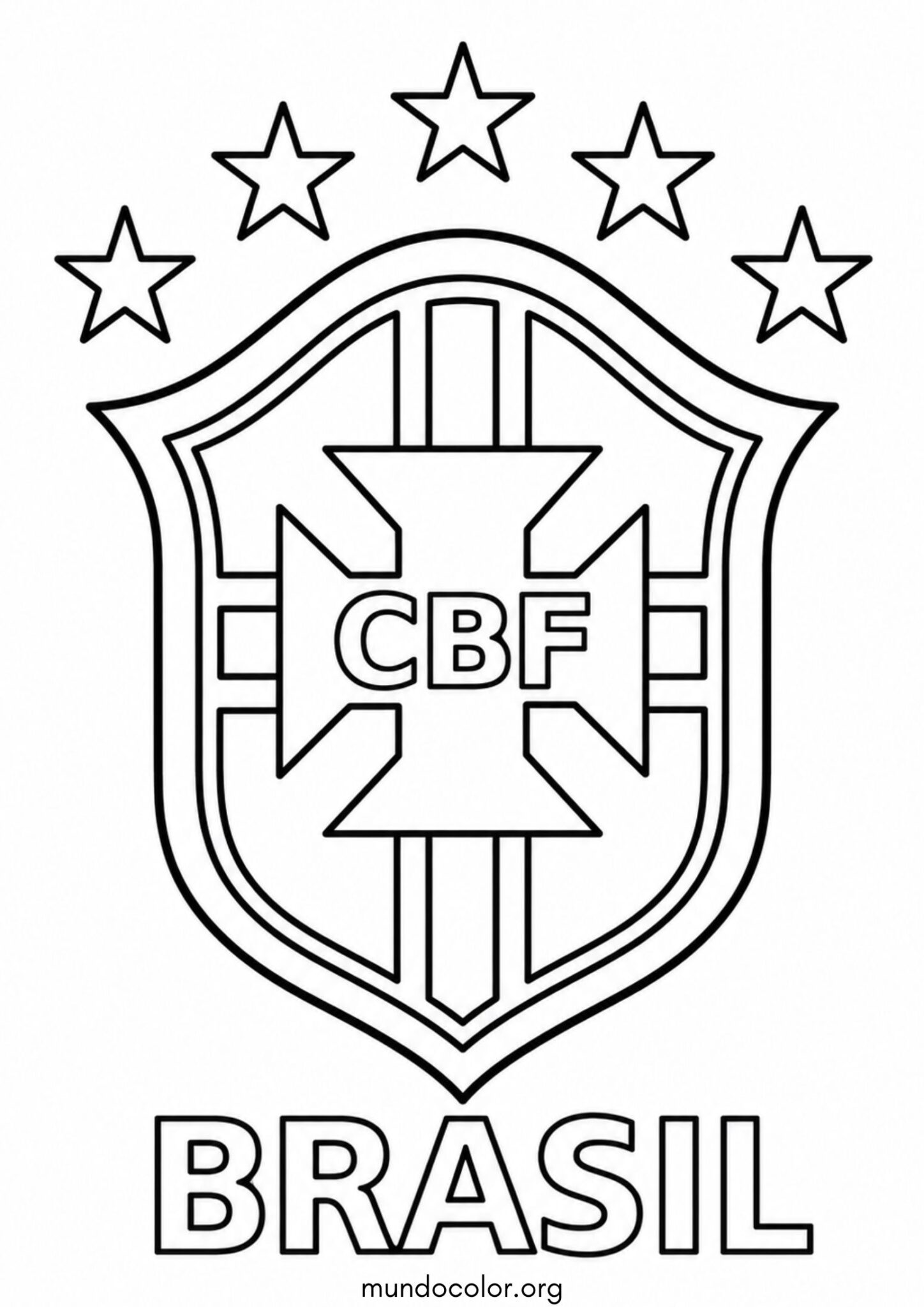 Dibujo de Escudo de la selección de Brasil para colorear