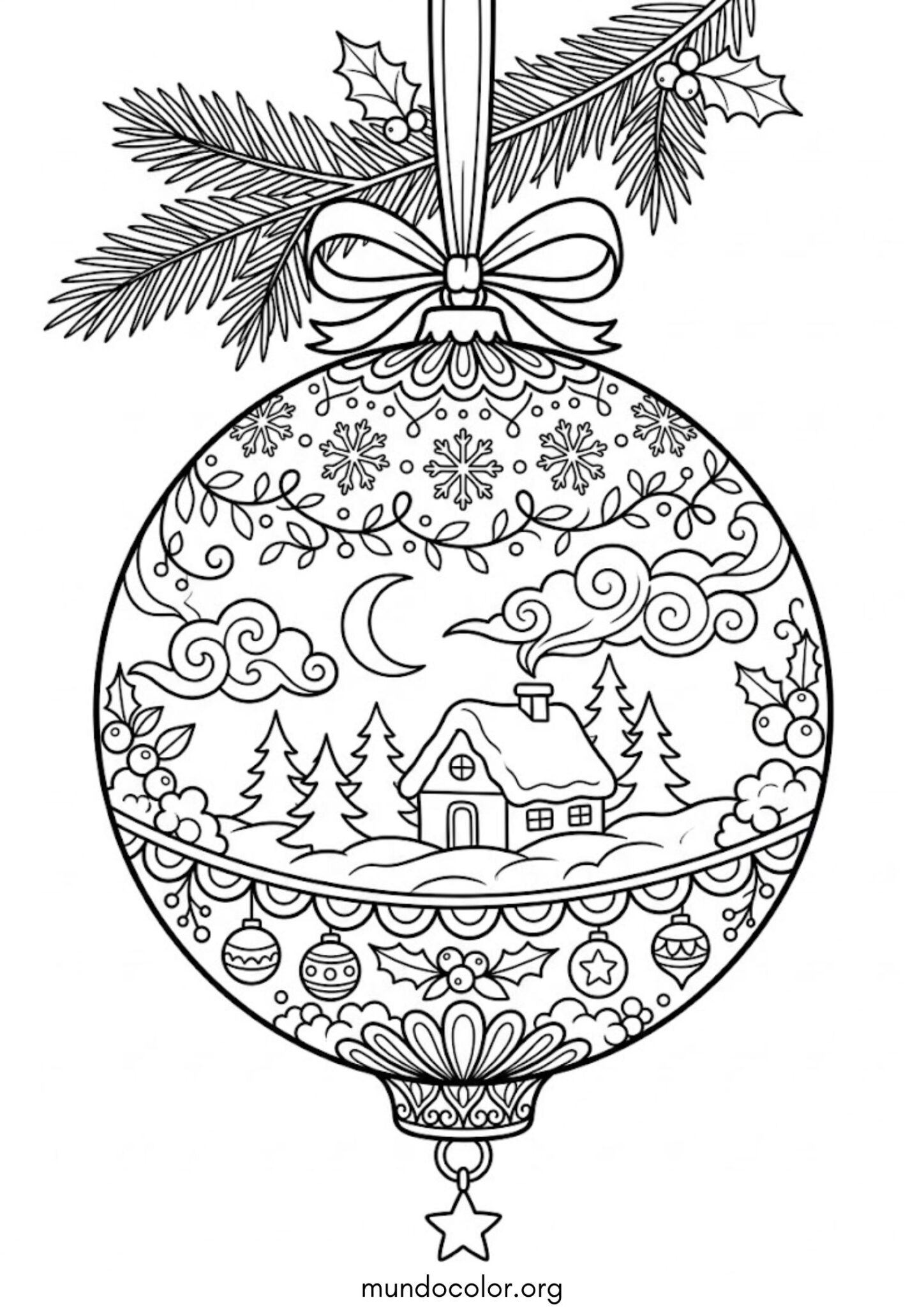 Dibujo de Esfera de Navidad para colorear