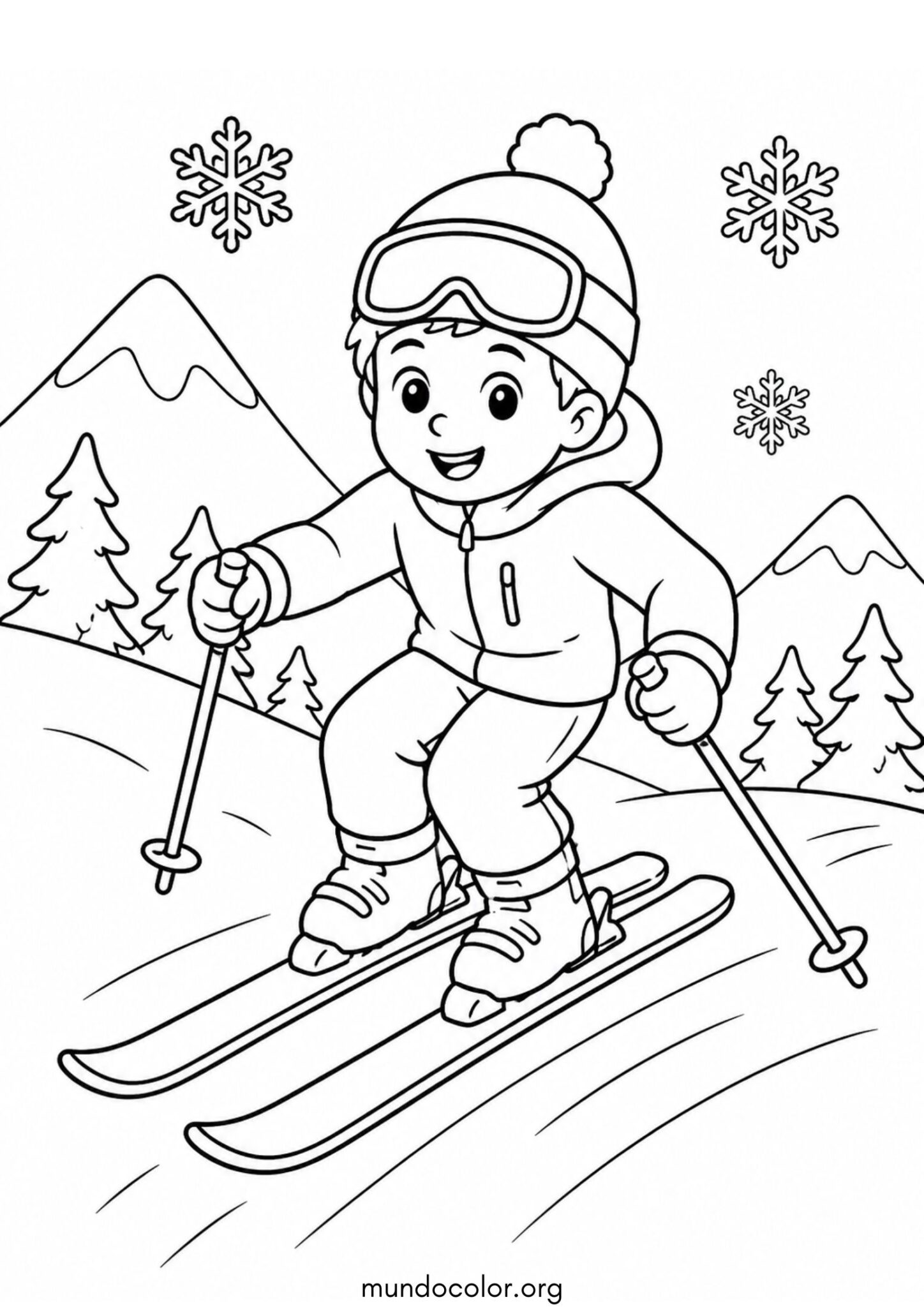 Dibujo de Esquí para colorear