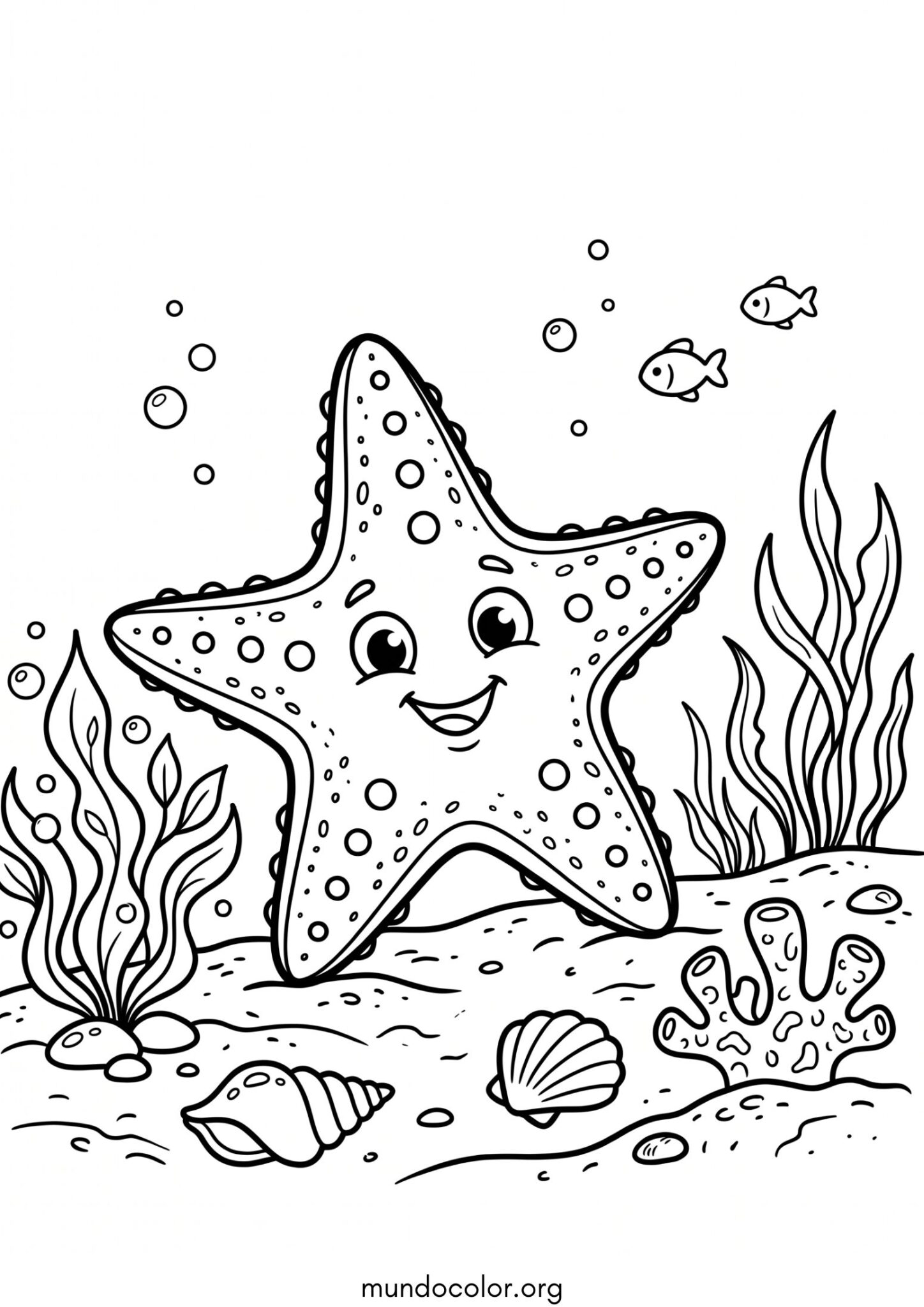 Dibujo de Estrella de mar para colorear