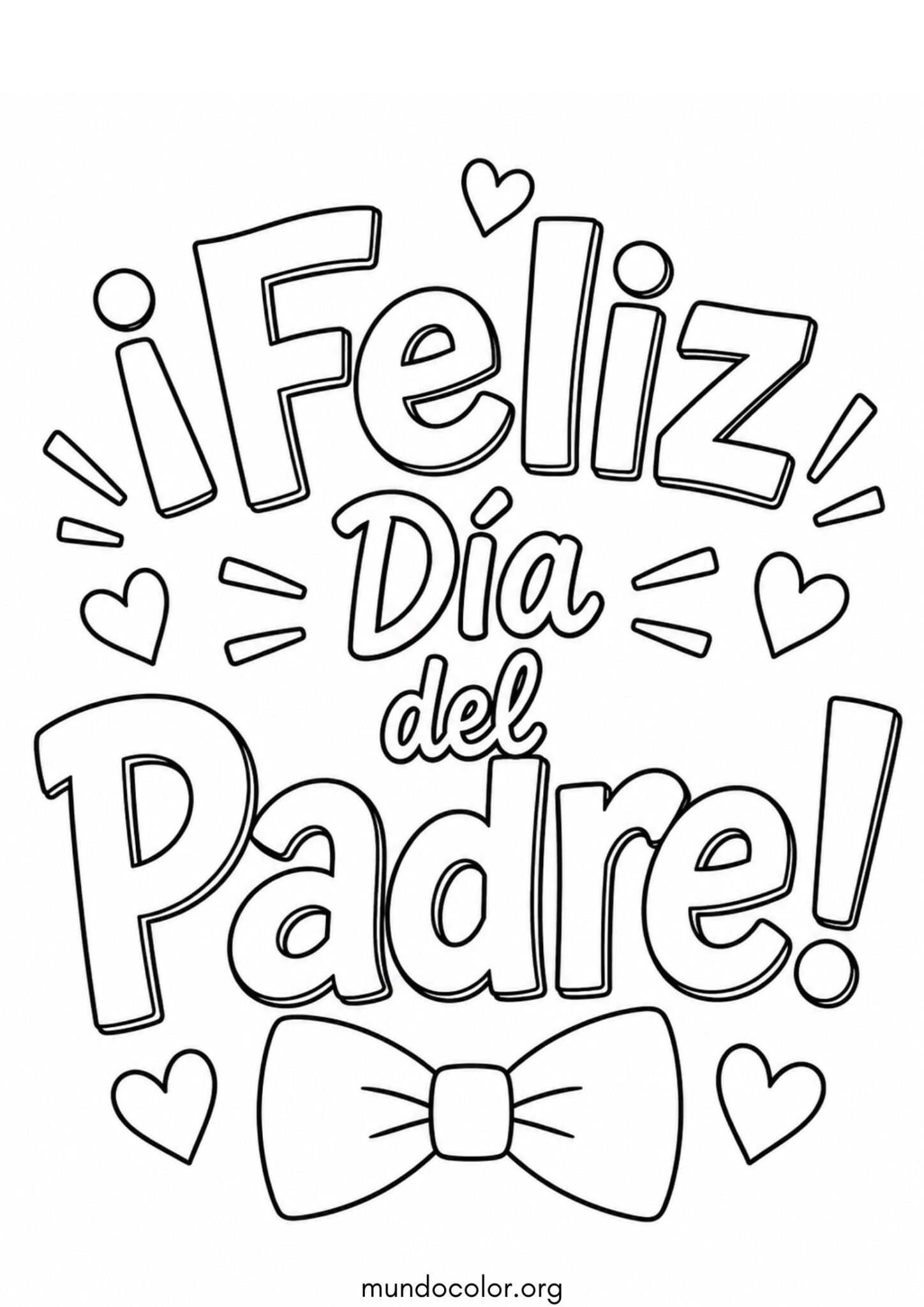 Dibujo de Feliz Día del Padre para colorear