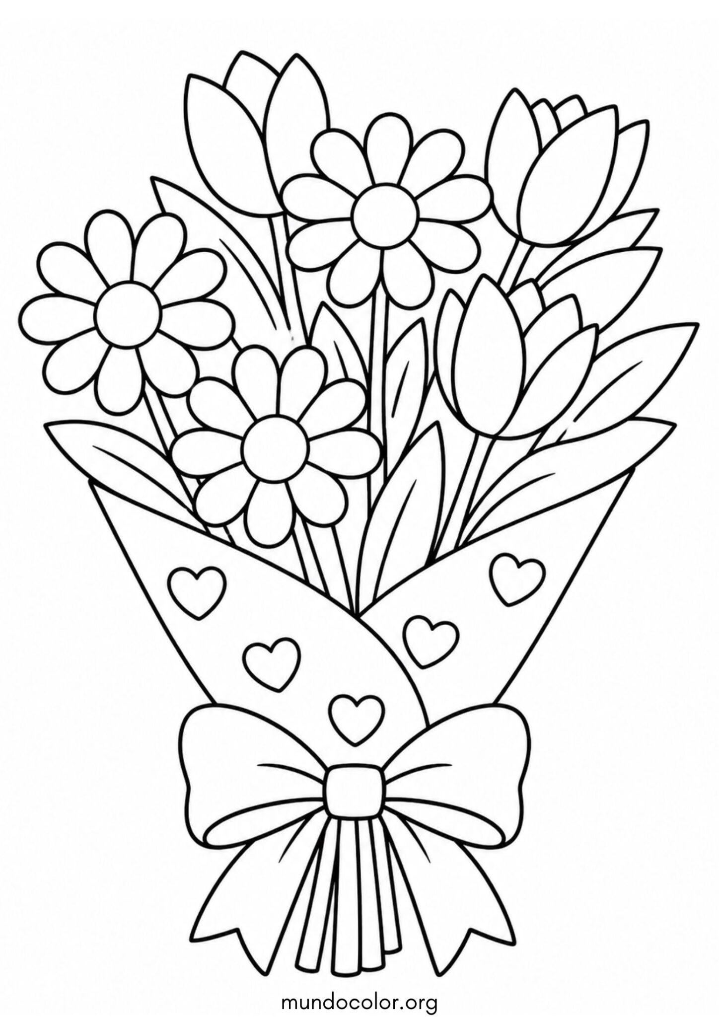 Dibujo de Flores para el Día de la Madre para colorear