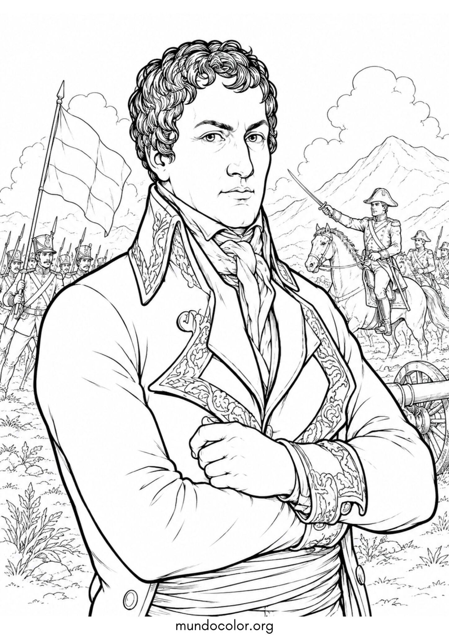 Dibujo de Francisco de Miranda para colorear