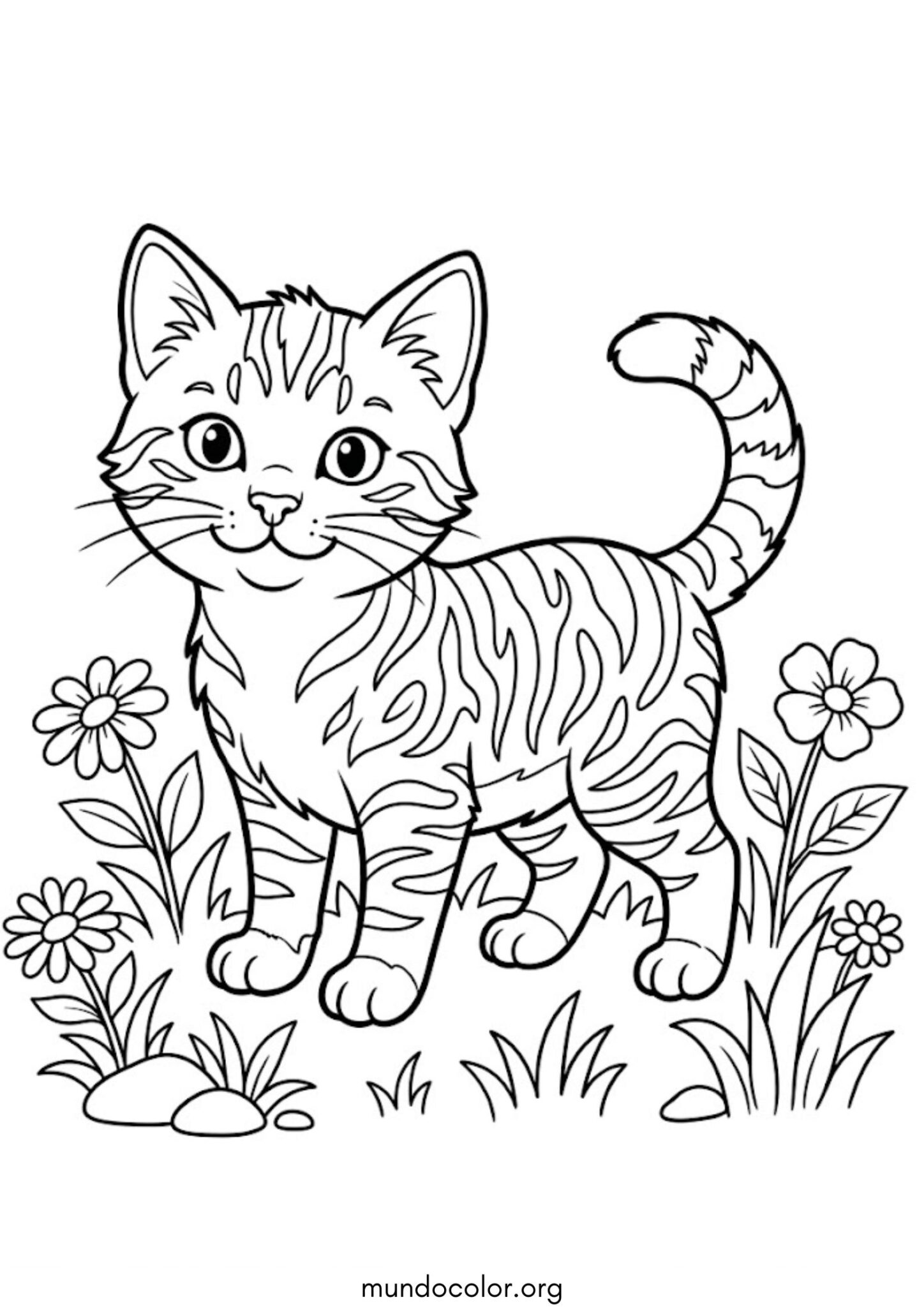 Dibujo de Gatito atigrado para colorear