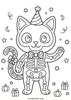 Gato esqueleto divertido