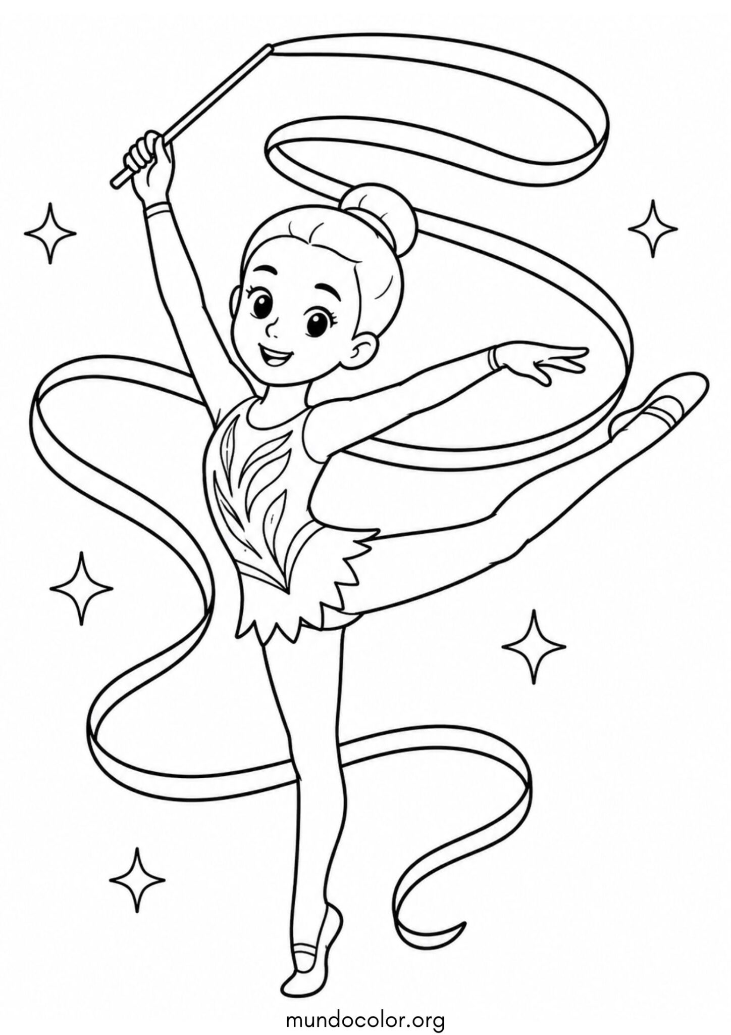 Dibujo de Gimnasia rítmica para colorear