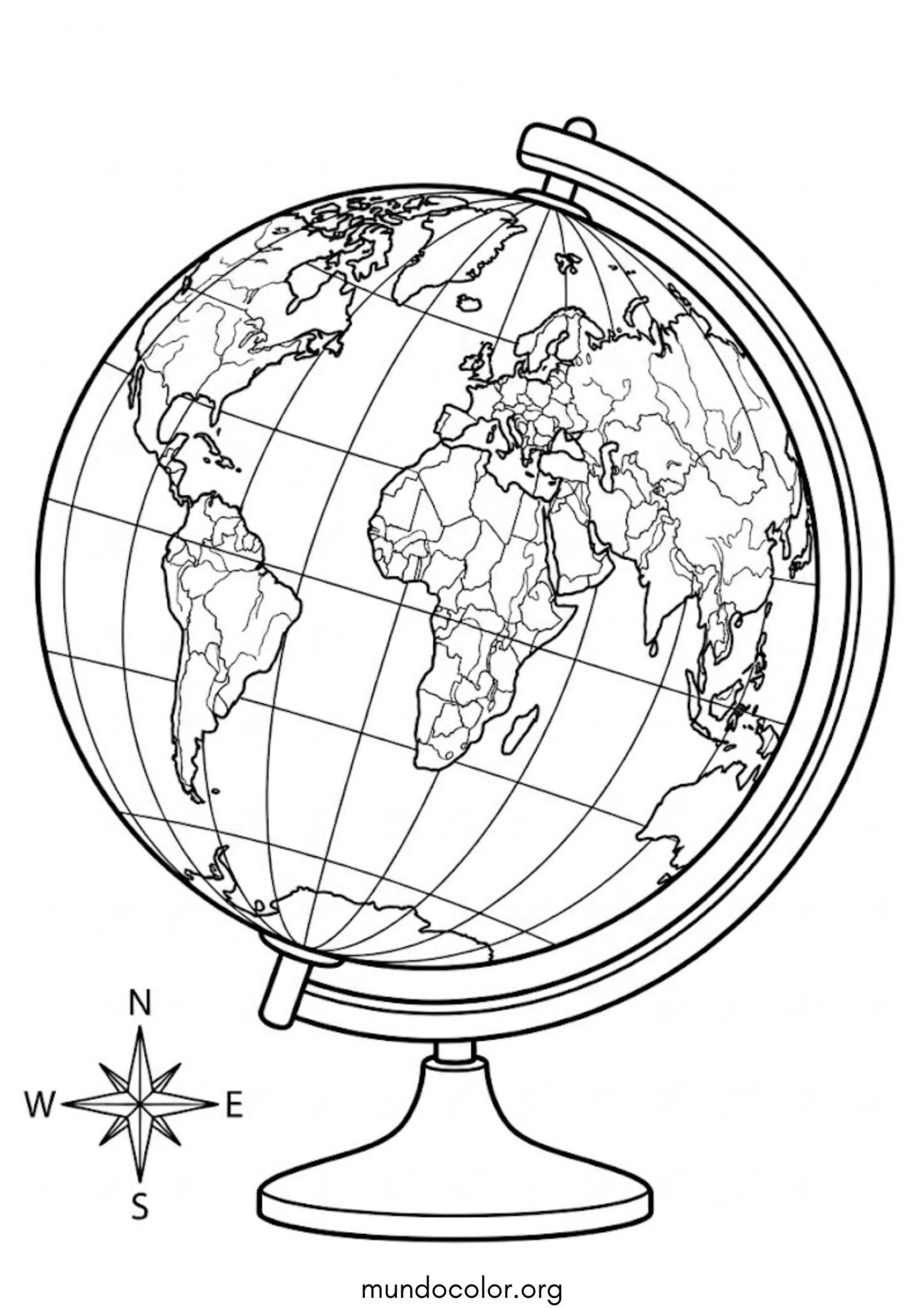 Dibujo de Globo terráqueo para colorear