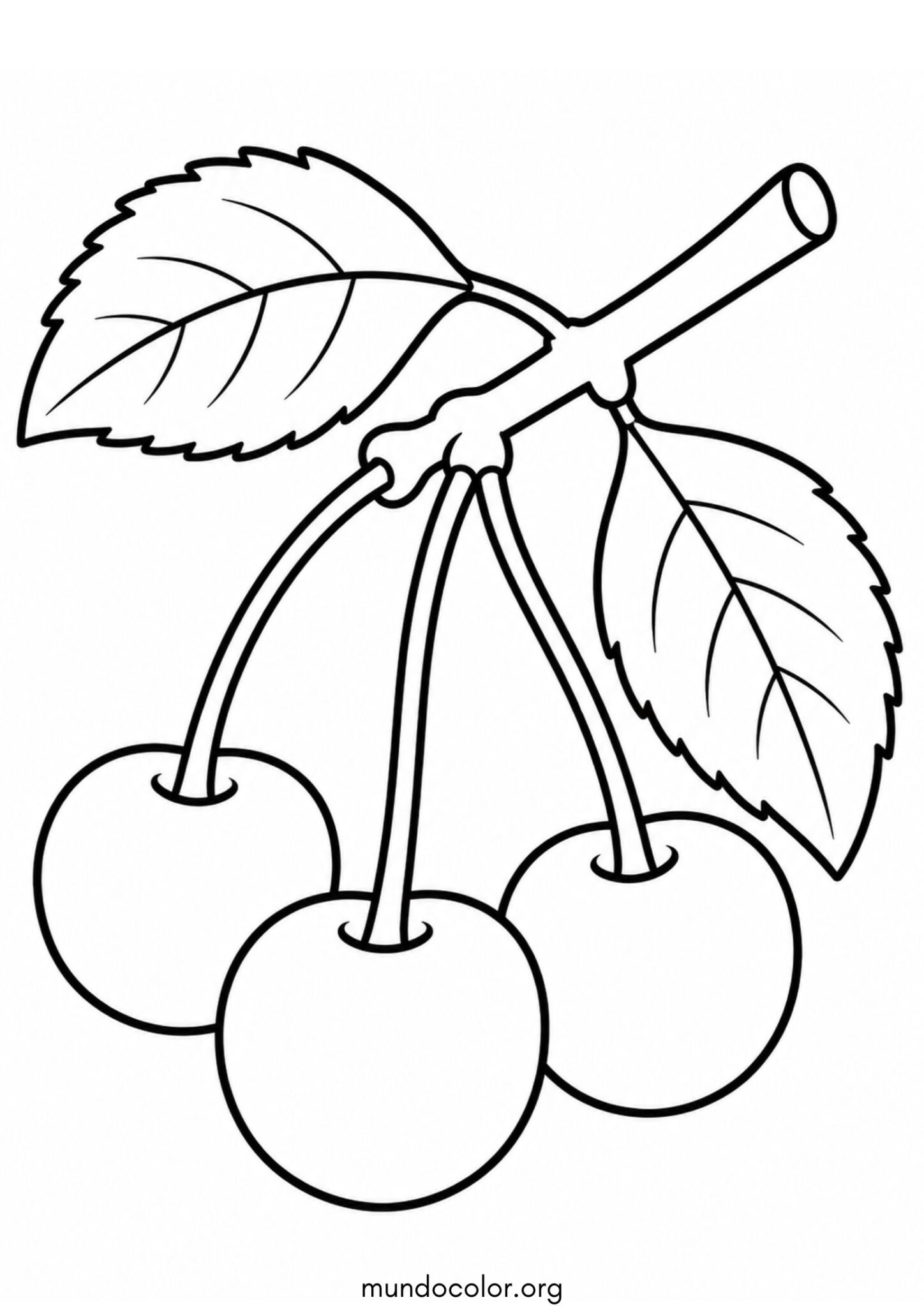Dibujo de Guindas (Cerezas) 🍒 para colorear