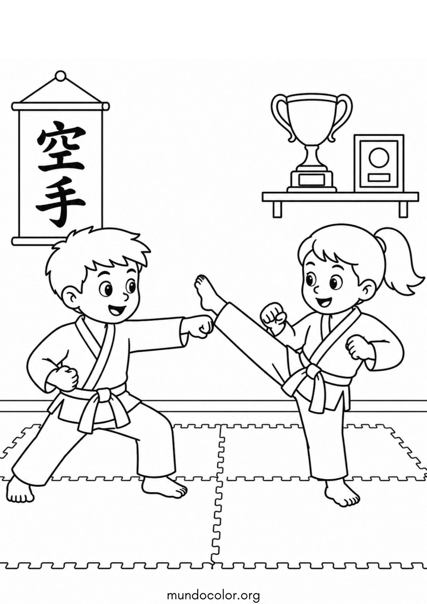 Dibujo de Karate para colorear