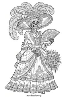 La Catrina elegante con sombrero