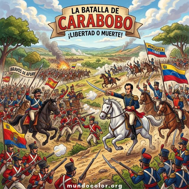 Розмальовки La batalla de Carabobo