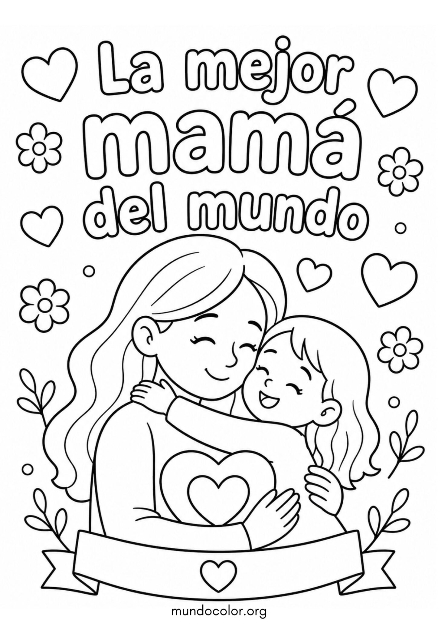 Dibujo de La mejor mamá del mundo para colorear