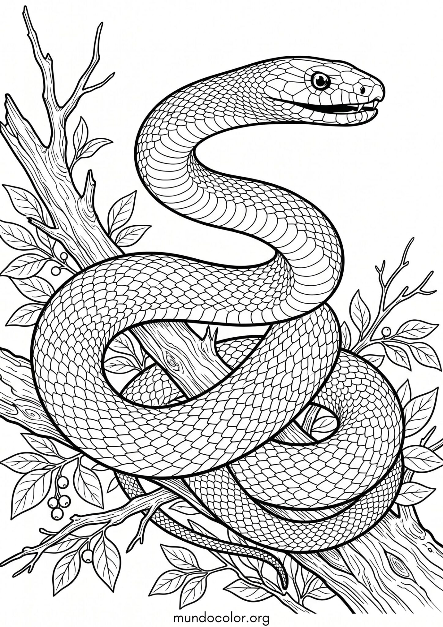 Dibujo de Mamba negra para colorear