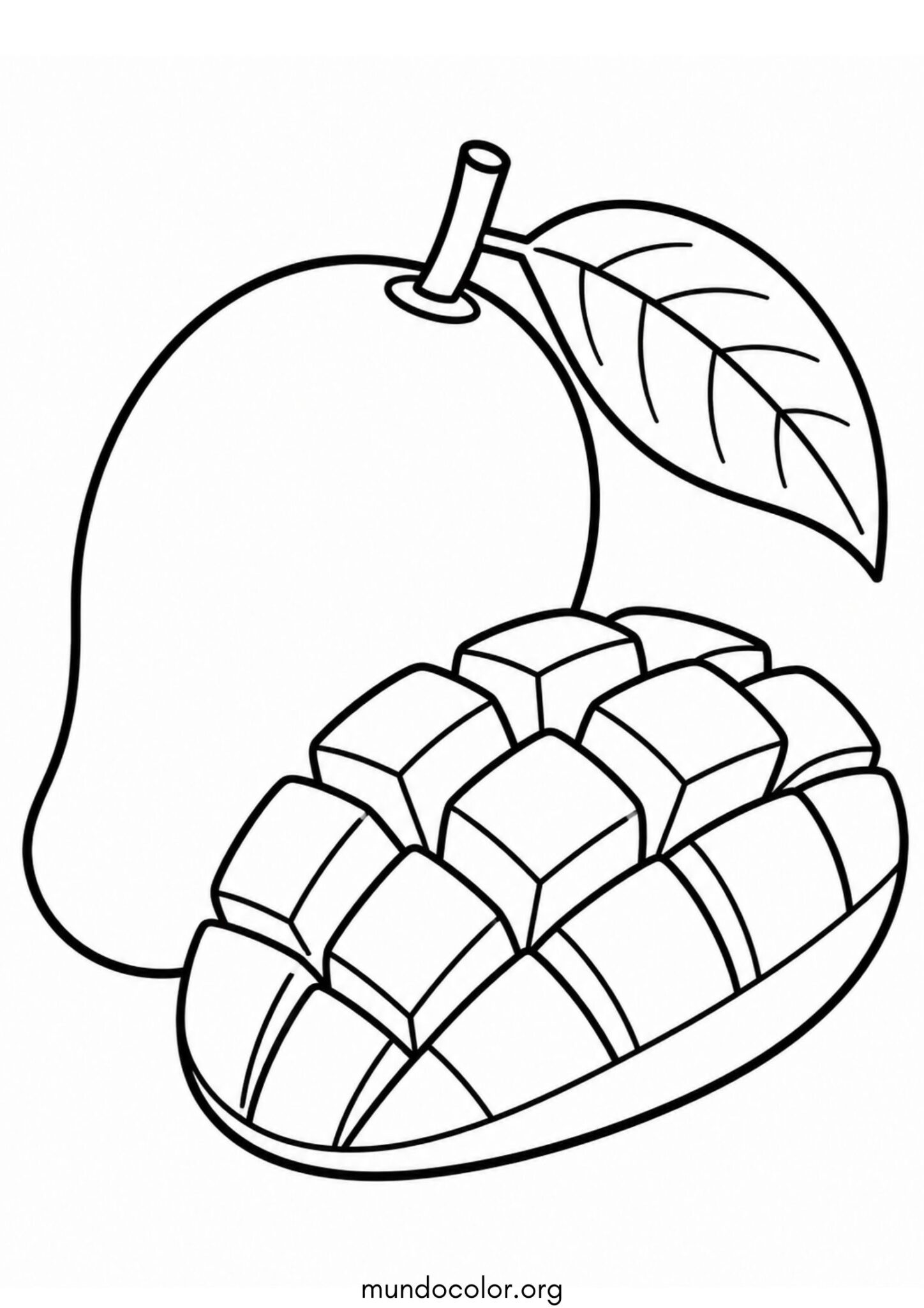 Dibujo de Mango 🥭 para colorear
