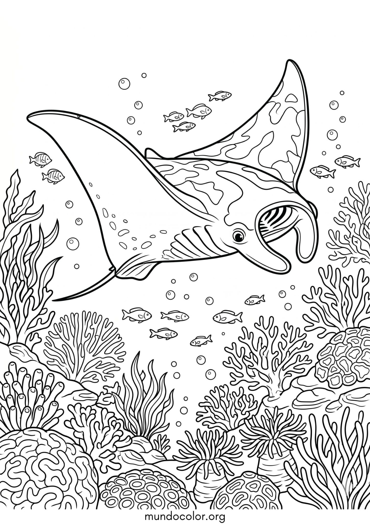 Dibujo de Mantaraya para colorear