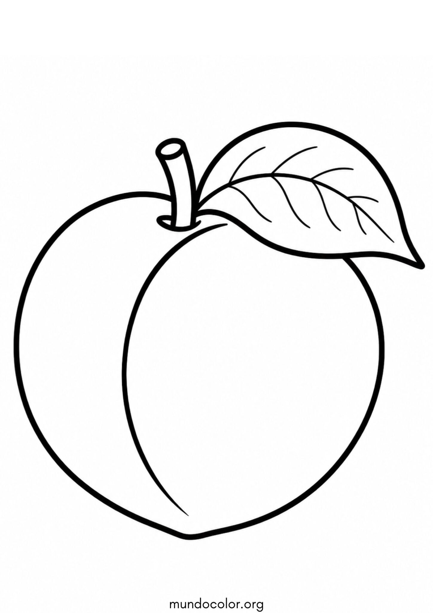 Dibujo de Melocotón (Durazno) 🍑 para colorear