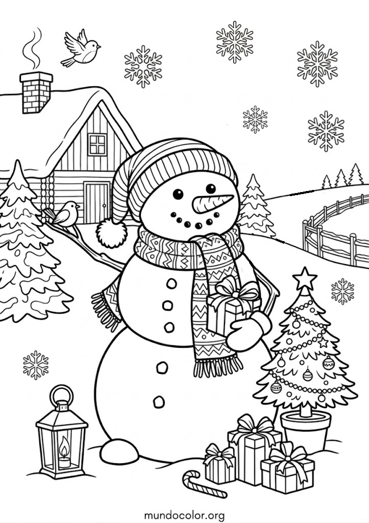 Dibujo de Muñeco de nieve para colorear