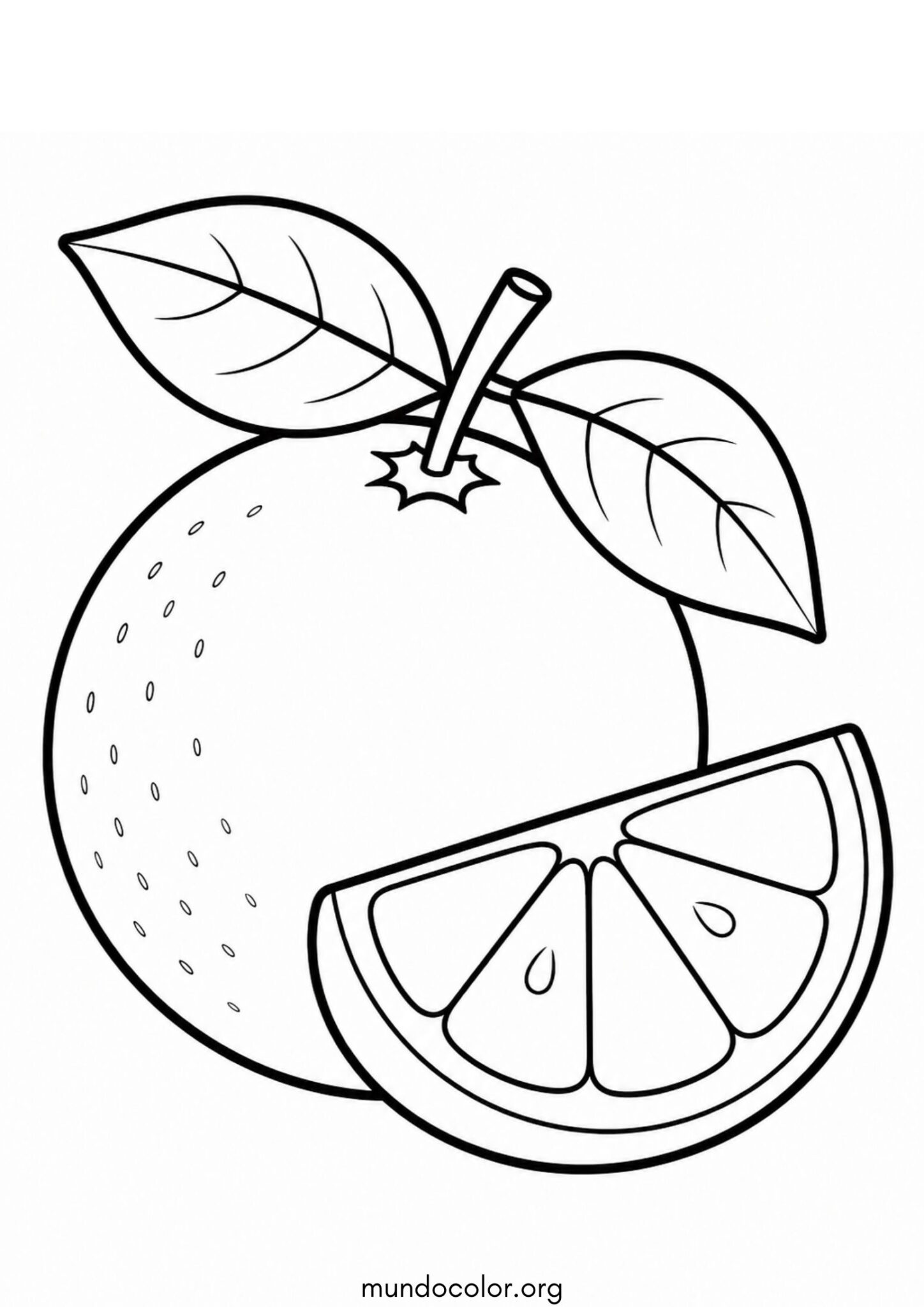 Dibujo de Naranja 🍊 para colorear