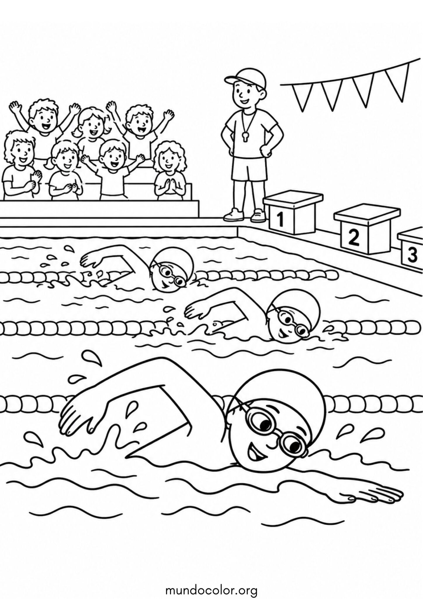 Dibujo de Natación para colorear