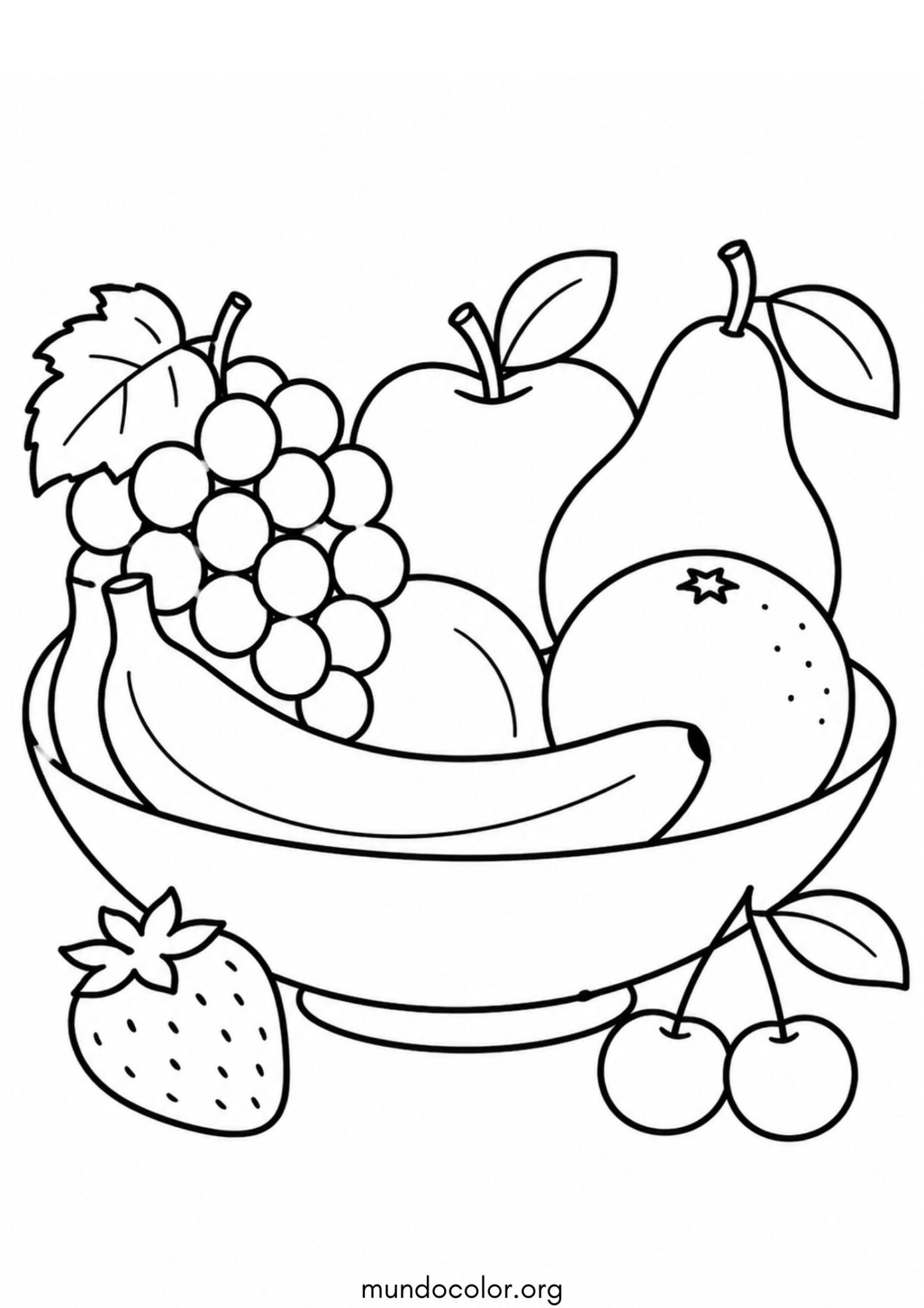 Dibujo de Naturaleza muerta de frutas para colorear