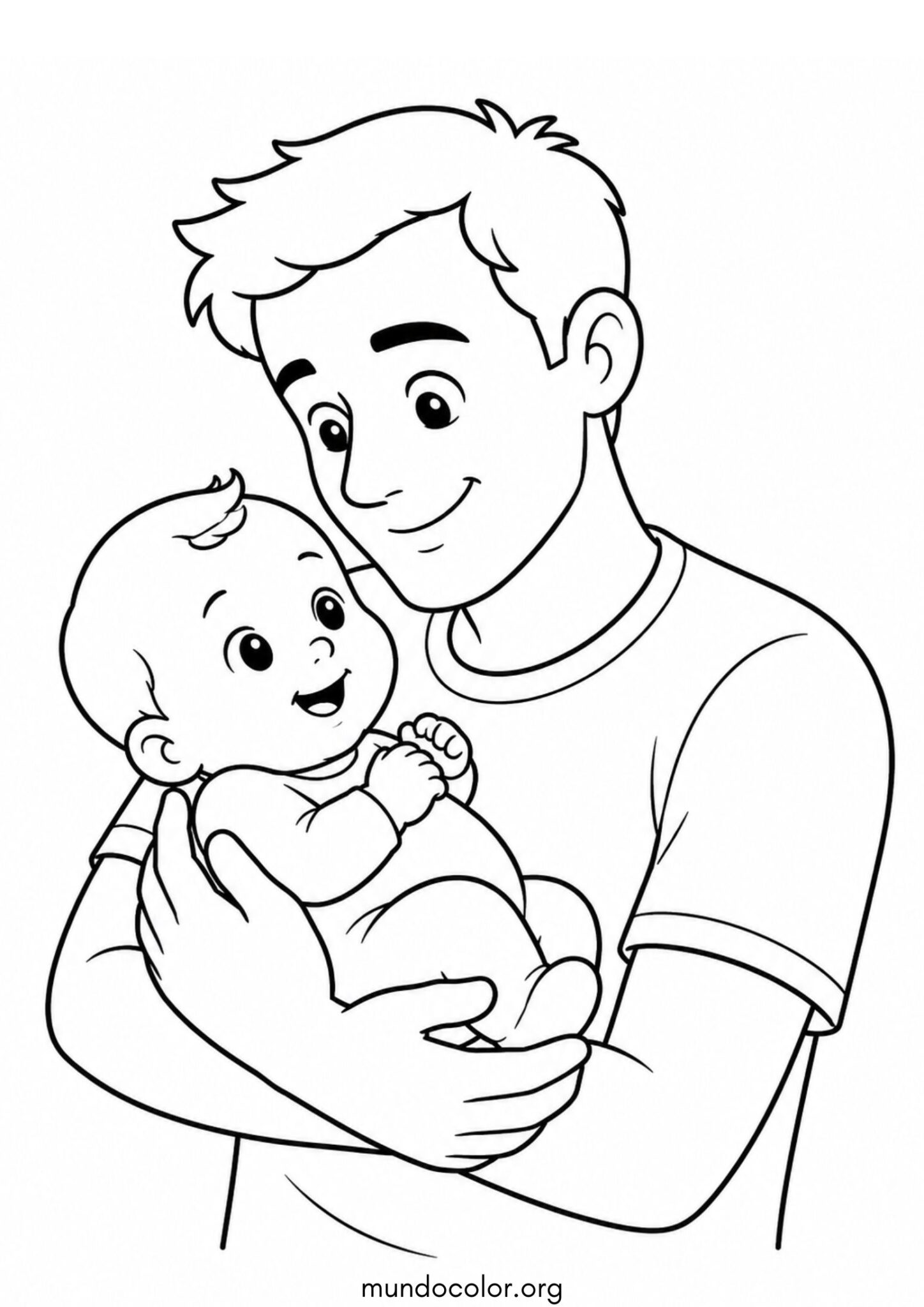 Dibujo de Padre соn un bebé para colorear