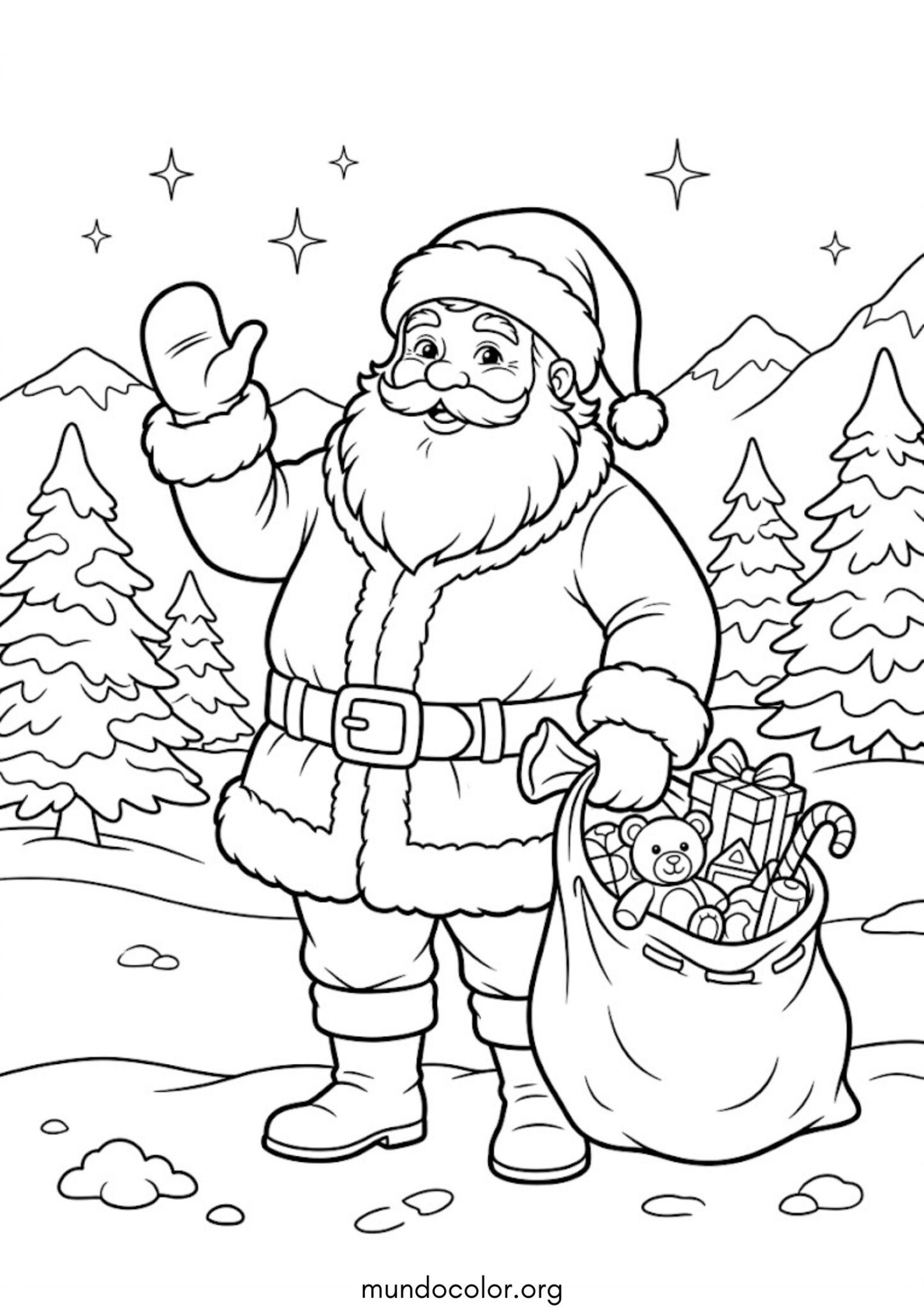 Dibujo de Papá Noel para colorear
