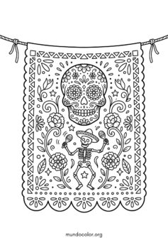 Papel picado calado de fiesta