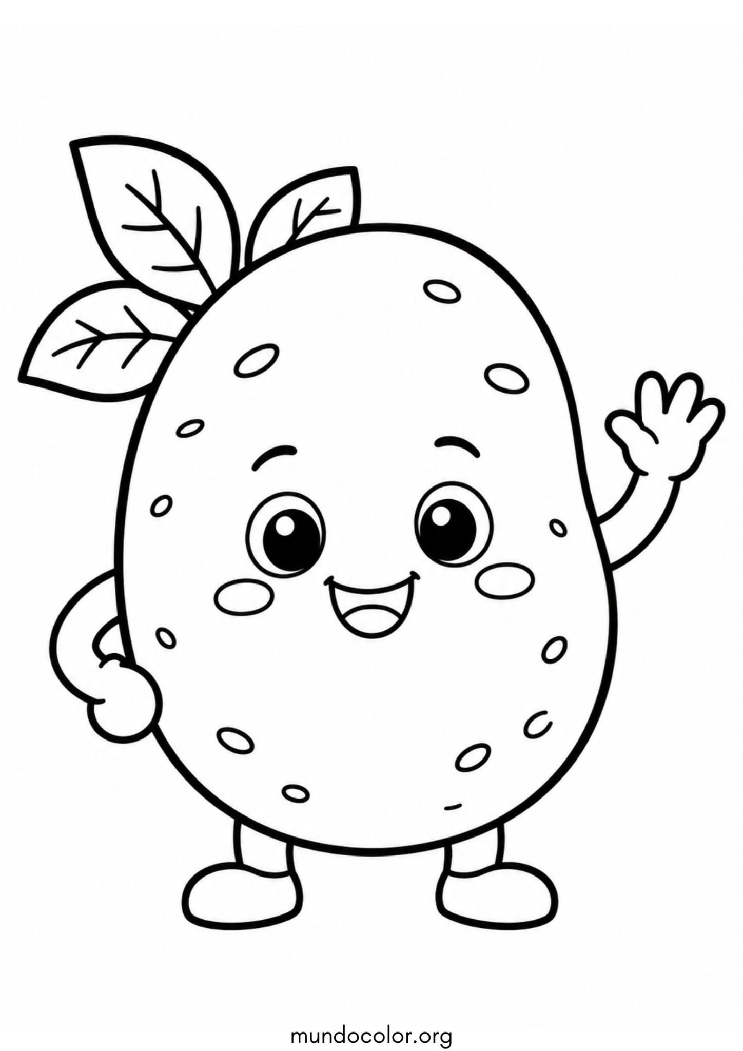 Dibujo de Patata kawaii 🥔 para colorear