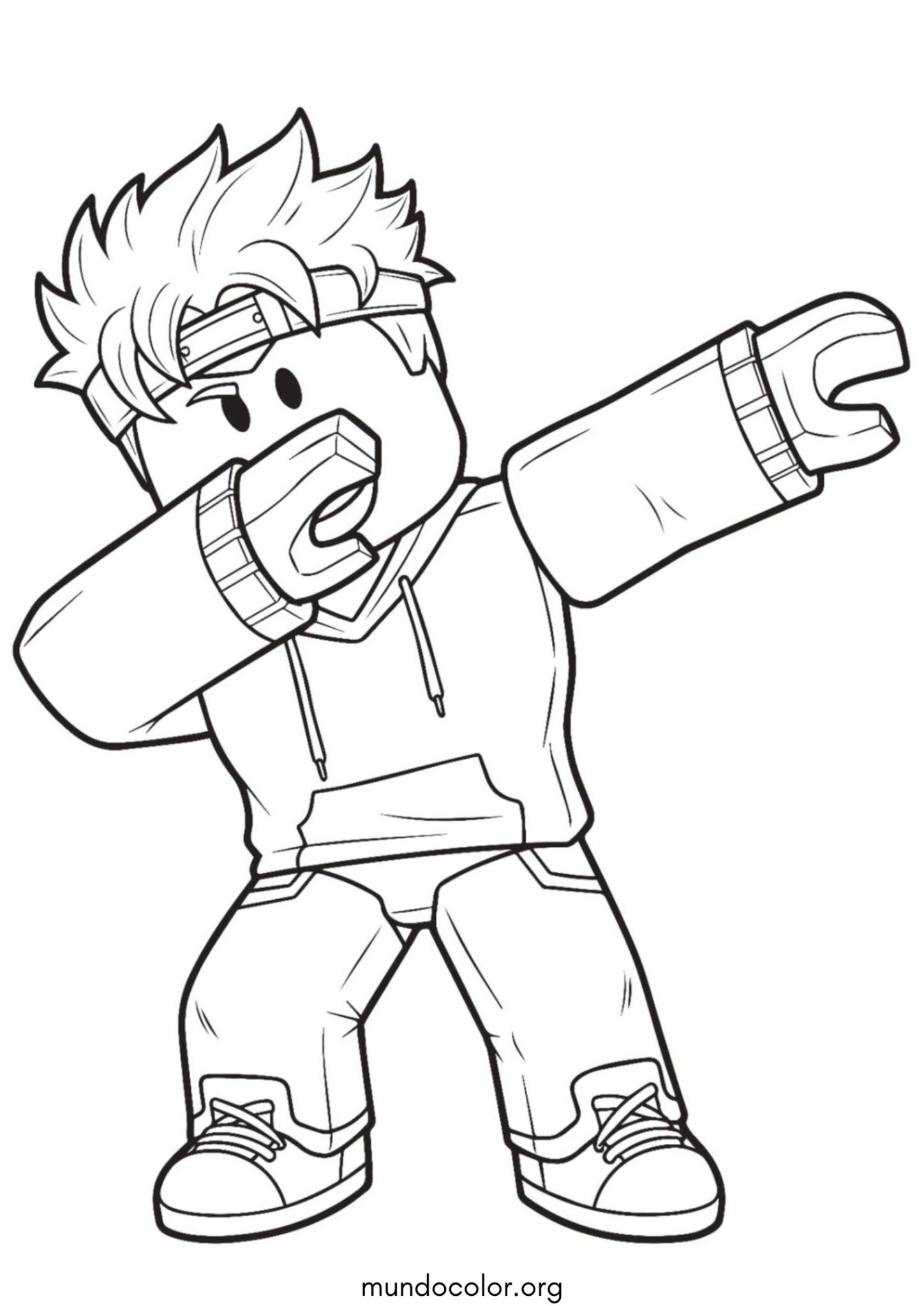 Dibujo de Personaje de Roblox haciendo el dab para imprimir Dibujo de Personaje de Roblox haciendo el dab para colorear