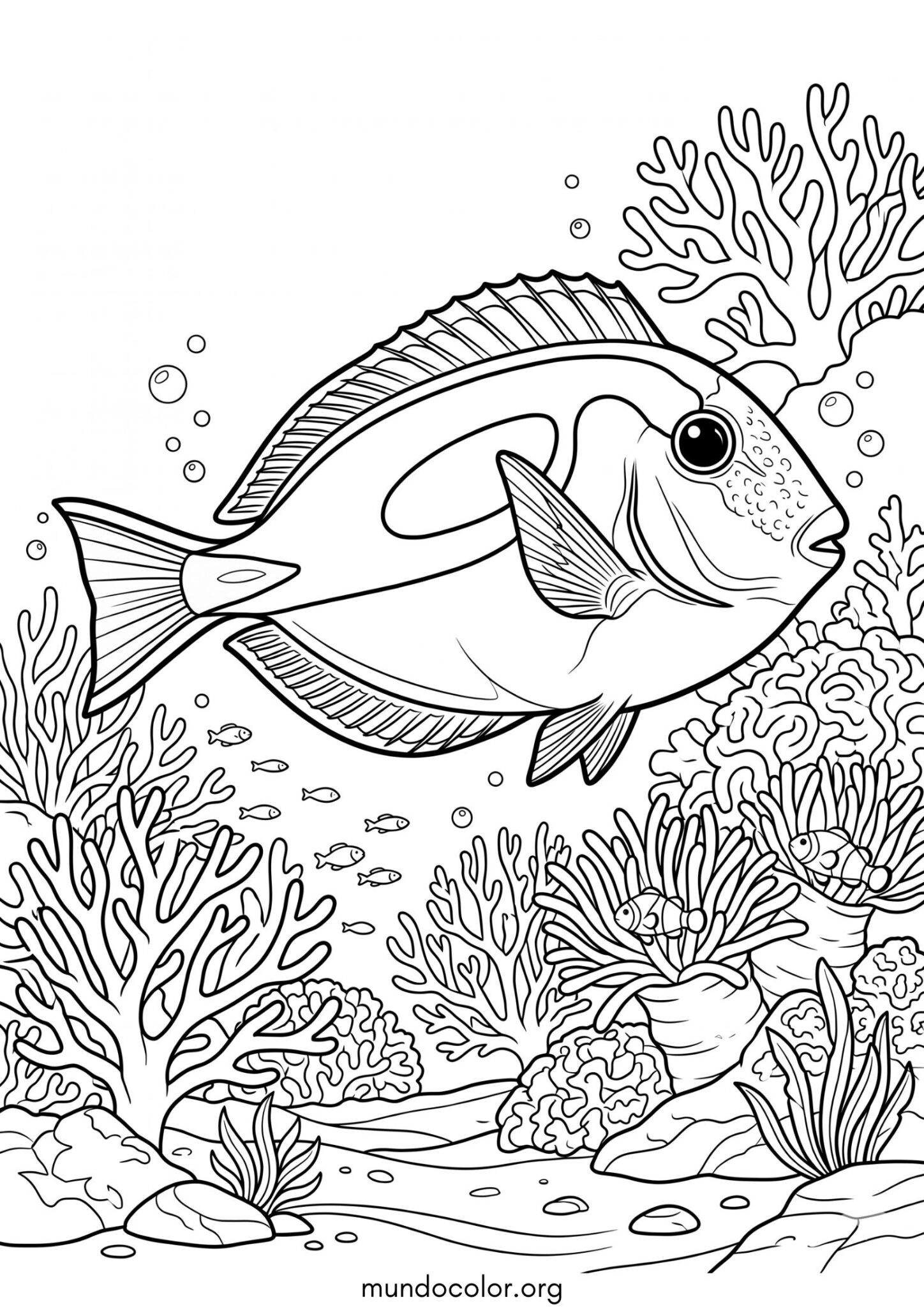 Dibujo de Pez cirujano azul para colorear