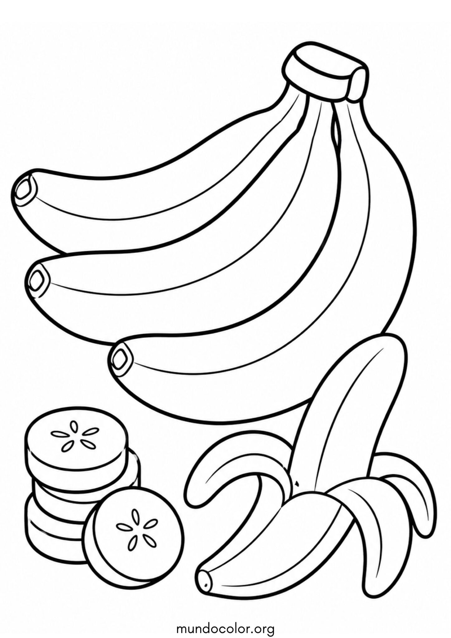 Dibujo de Plátanos (bananas) 🍌 para colorear