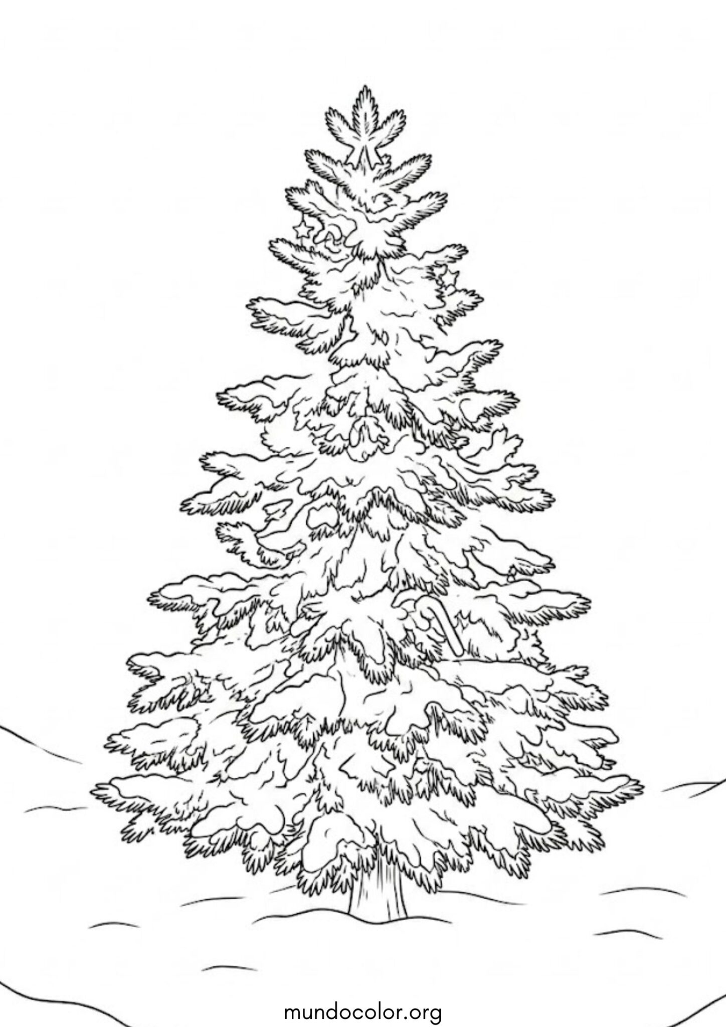 Dibujo de Plantilla de árbol de Navidad sin decorar para imprimir Dibujo de Plantilla de árbol de Navidad sin decorar para colorear