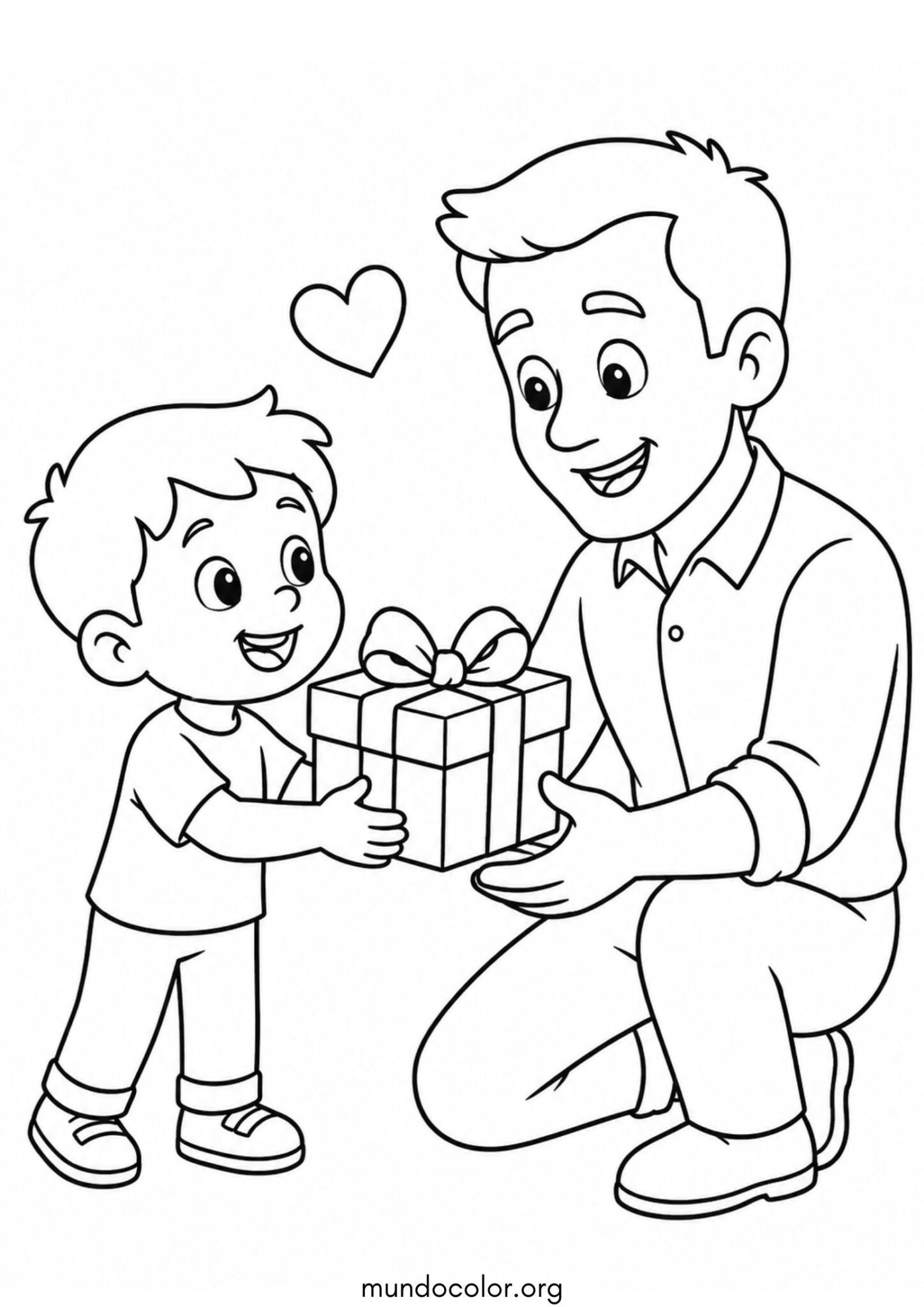 Dibujo de Regalo del Día del Padre para colorear