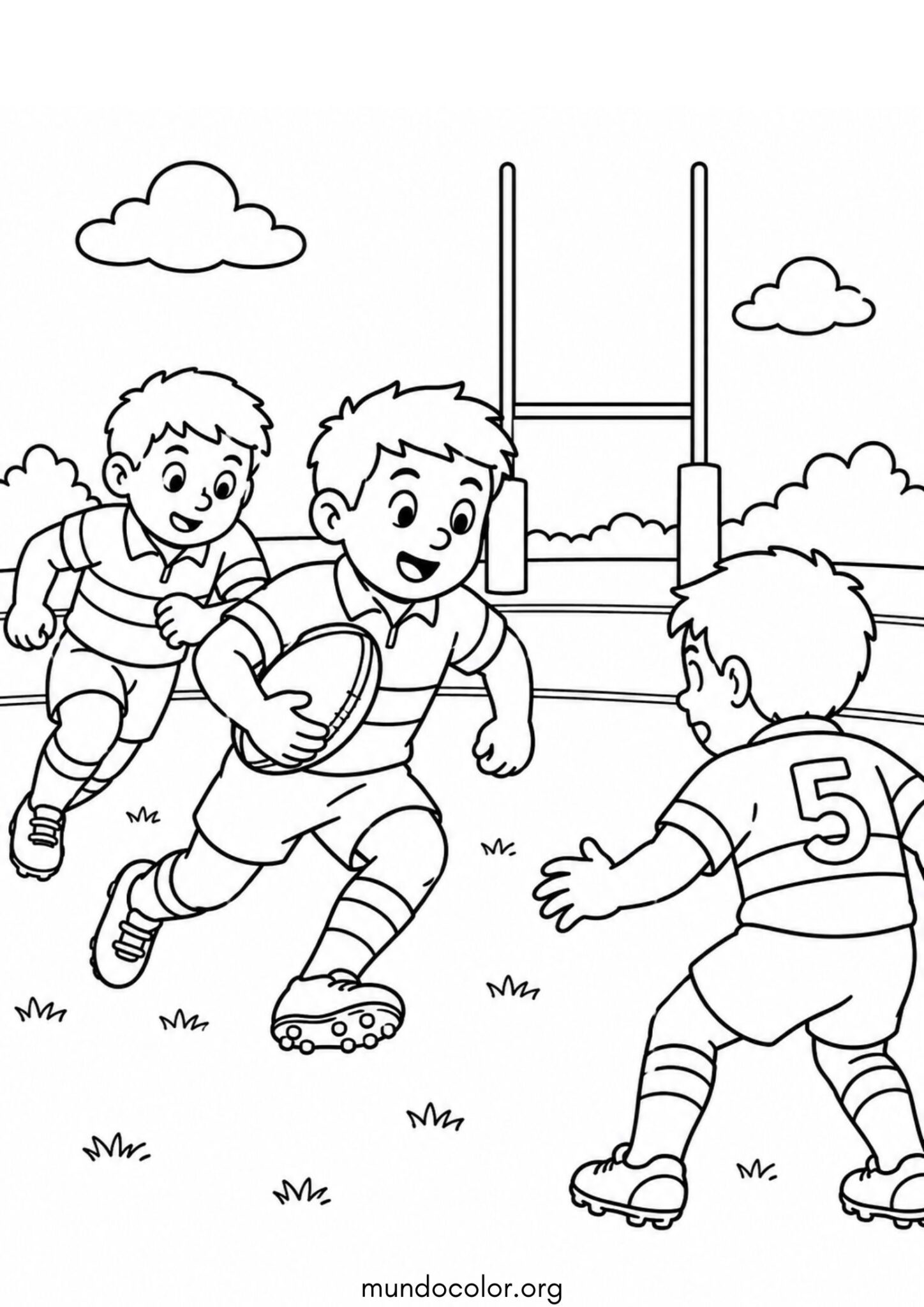 Dibujo de Rugby para colorear