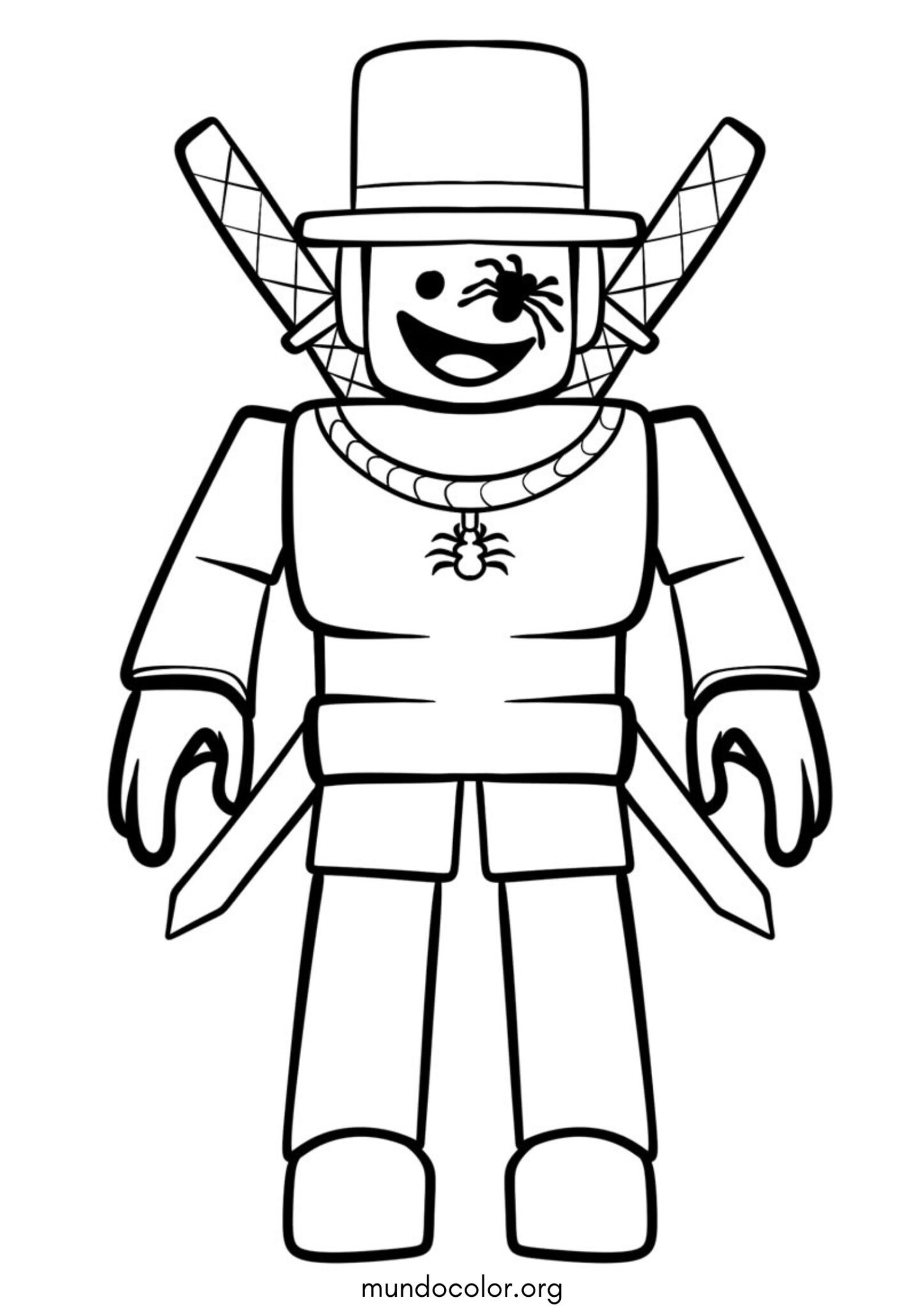 Dibujo de Sammy (SpyderSammy) de Roblox para imprimir Dibujo de Sammy (SpyderSammy) de Roblox para colorear
