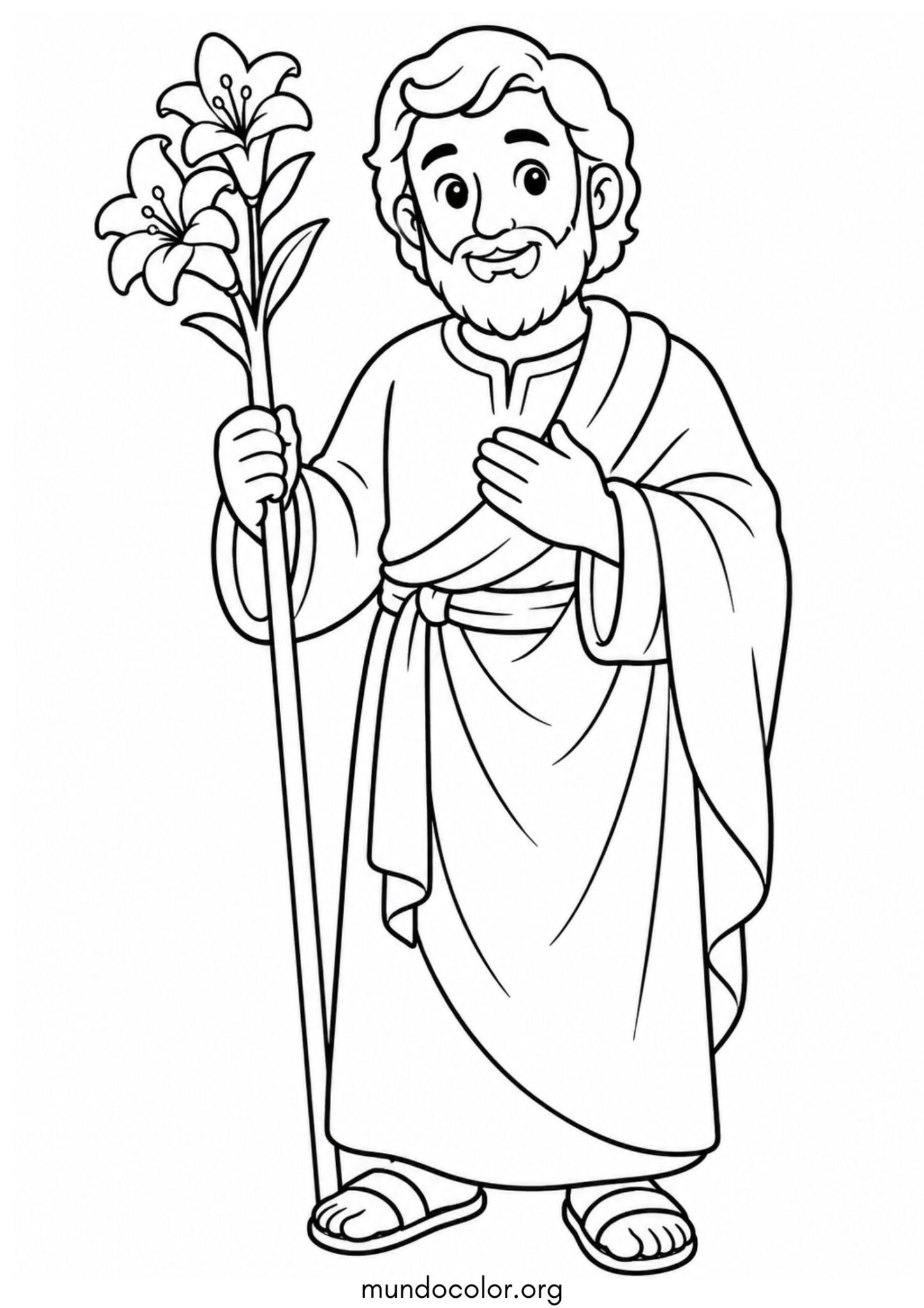 Dibujo de San José para niños para colorear