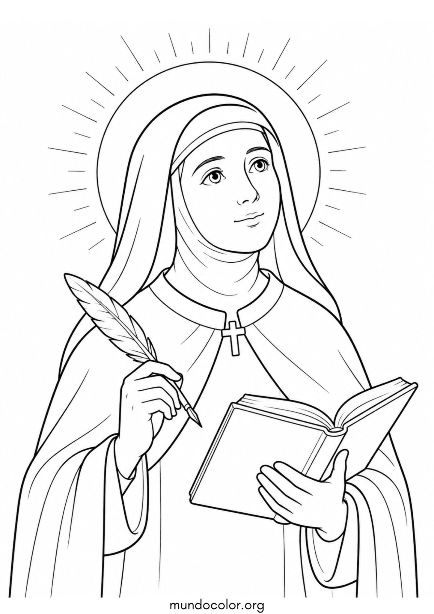 Dibujo de Santa Teresa de Jesús para imprimir Dibujo de Santa Teresa de Jesús para colorear