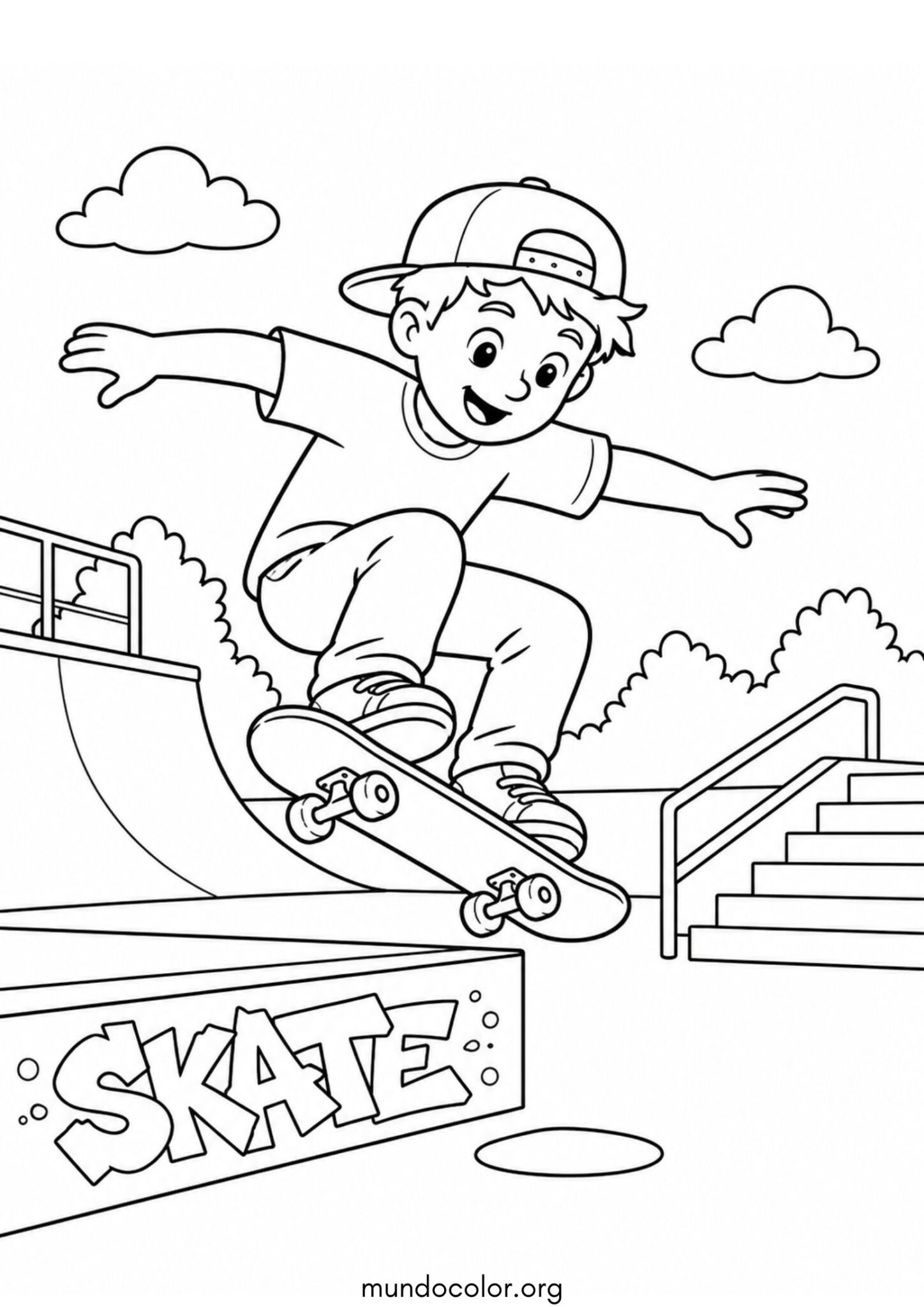 Dibujo de Skateboarding para colorear