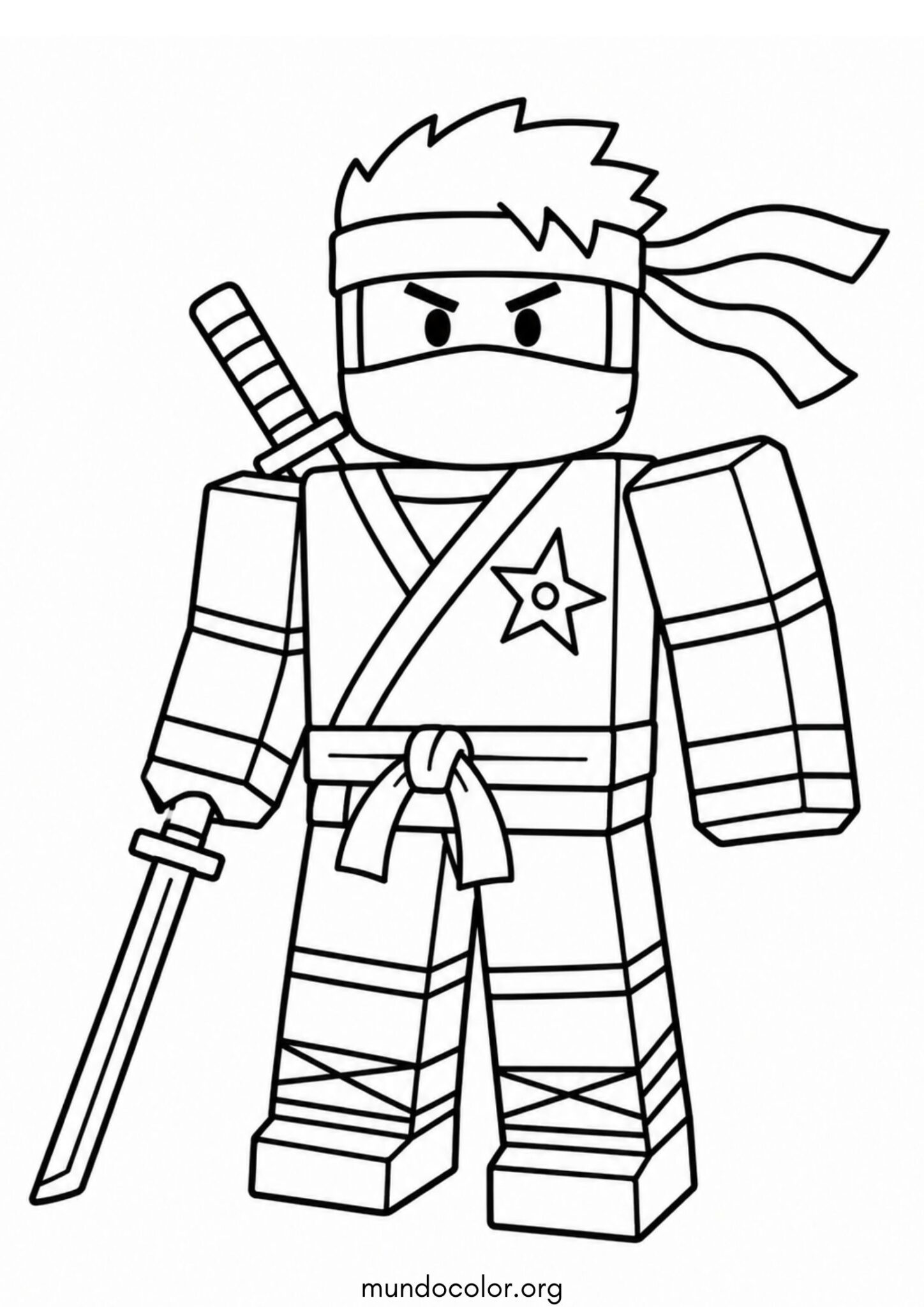 Dibujo de Skin de Roblox de ninja para imprimir Dibujo de Skin de Roblox de ninja para colorear